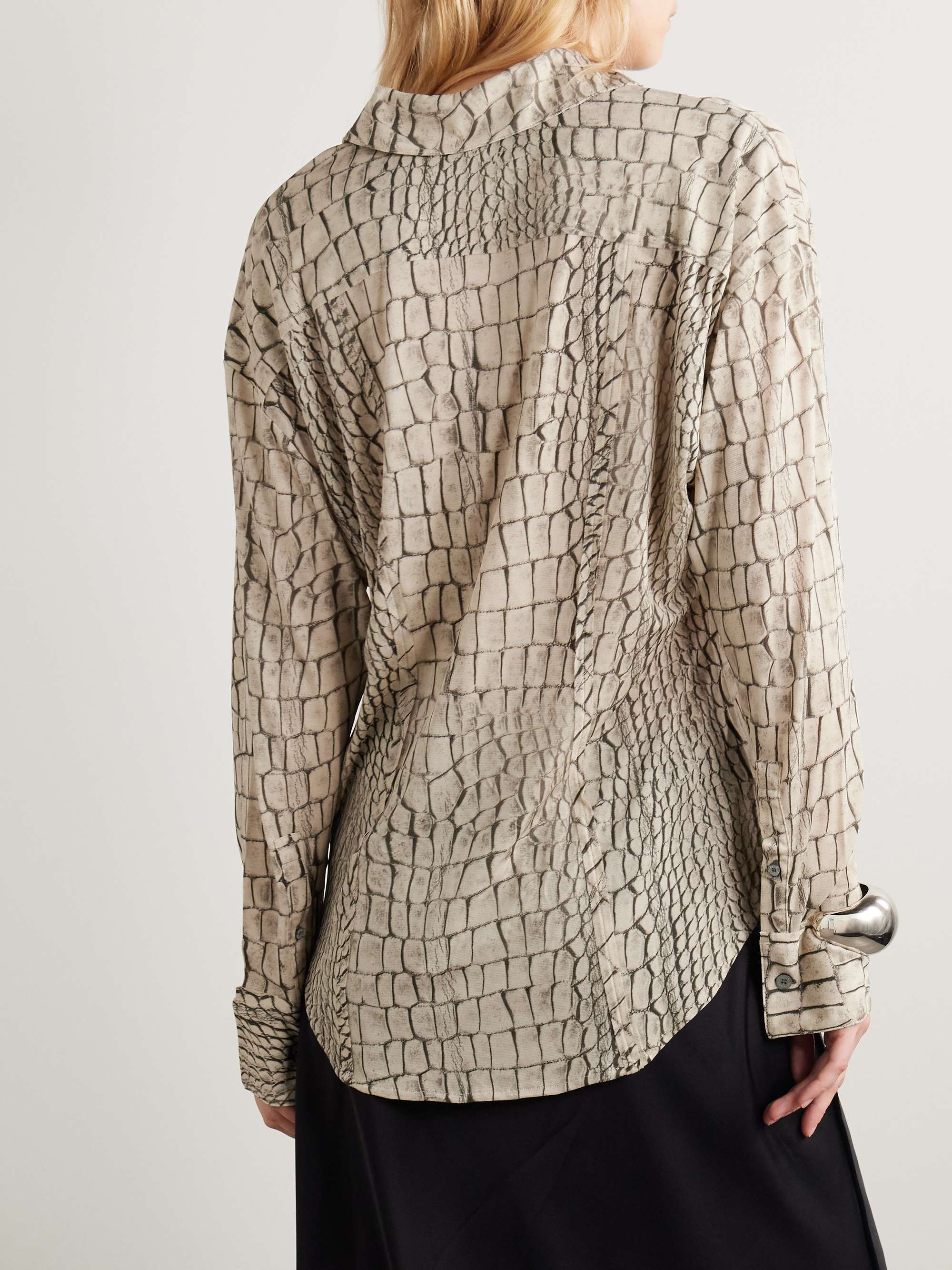 Trompe l'oeil printed stretch-jersey shirt view