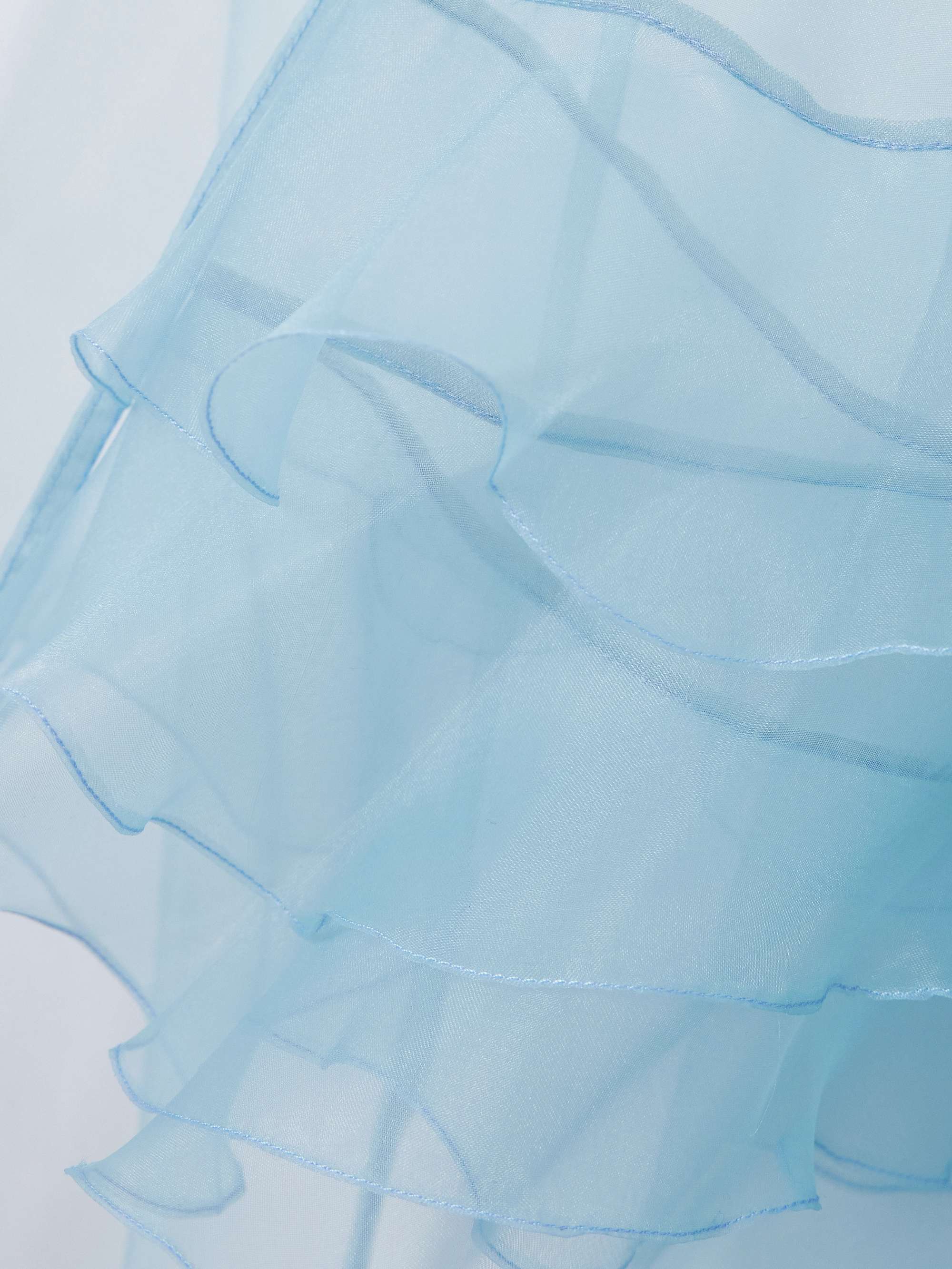 Ricca ruffled silk-organza robe view