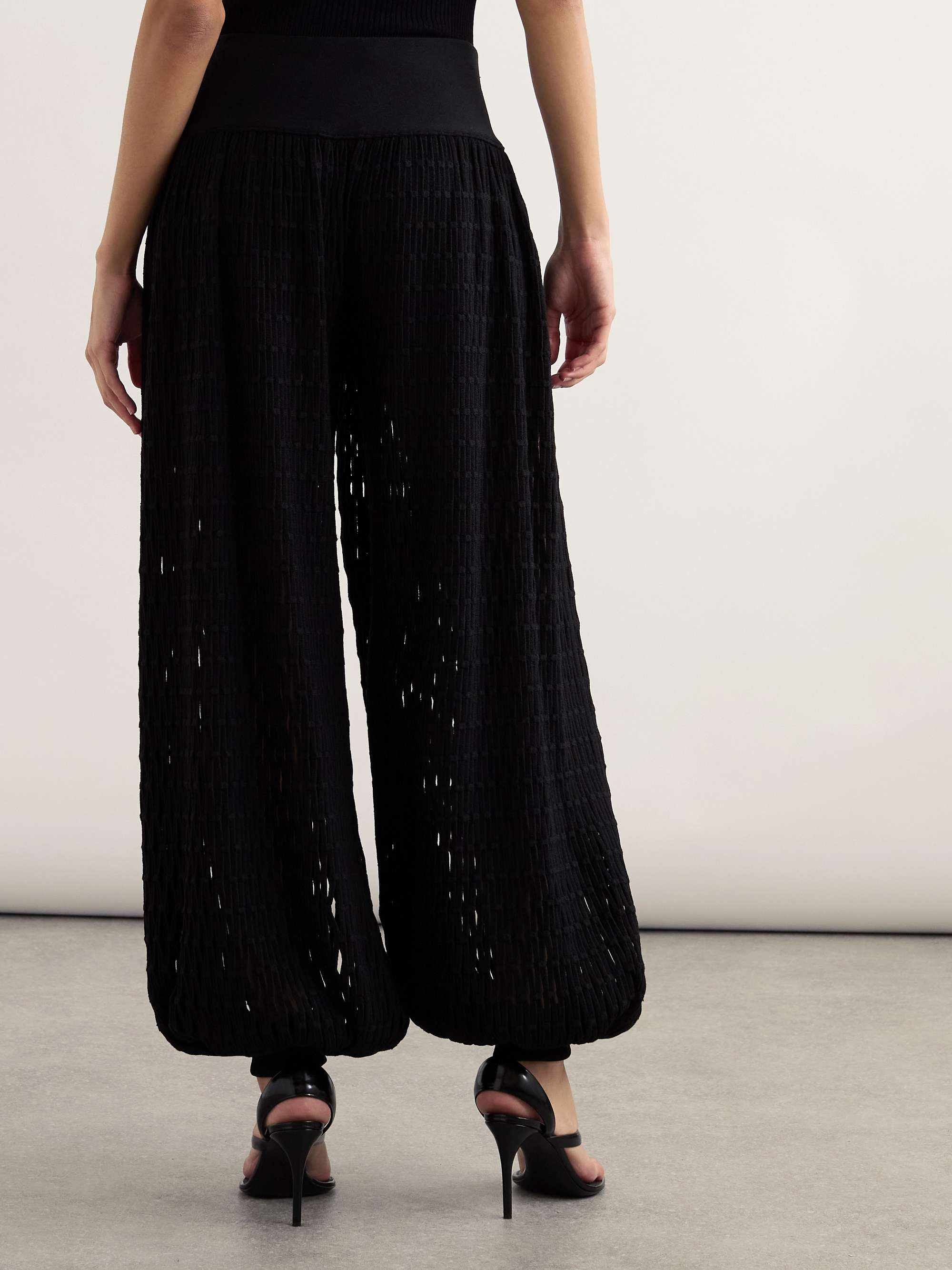 Open-knit tapered pants view
