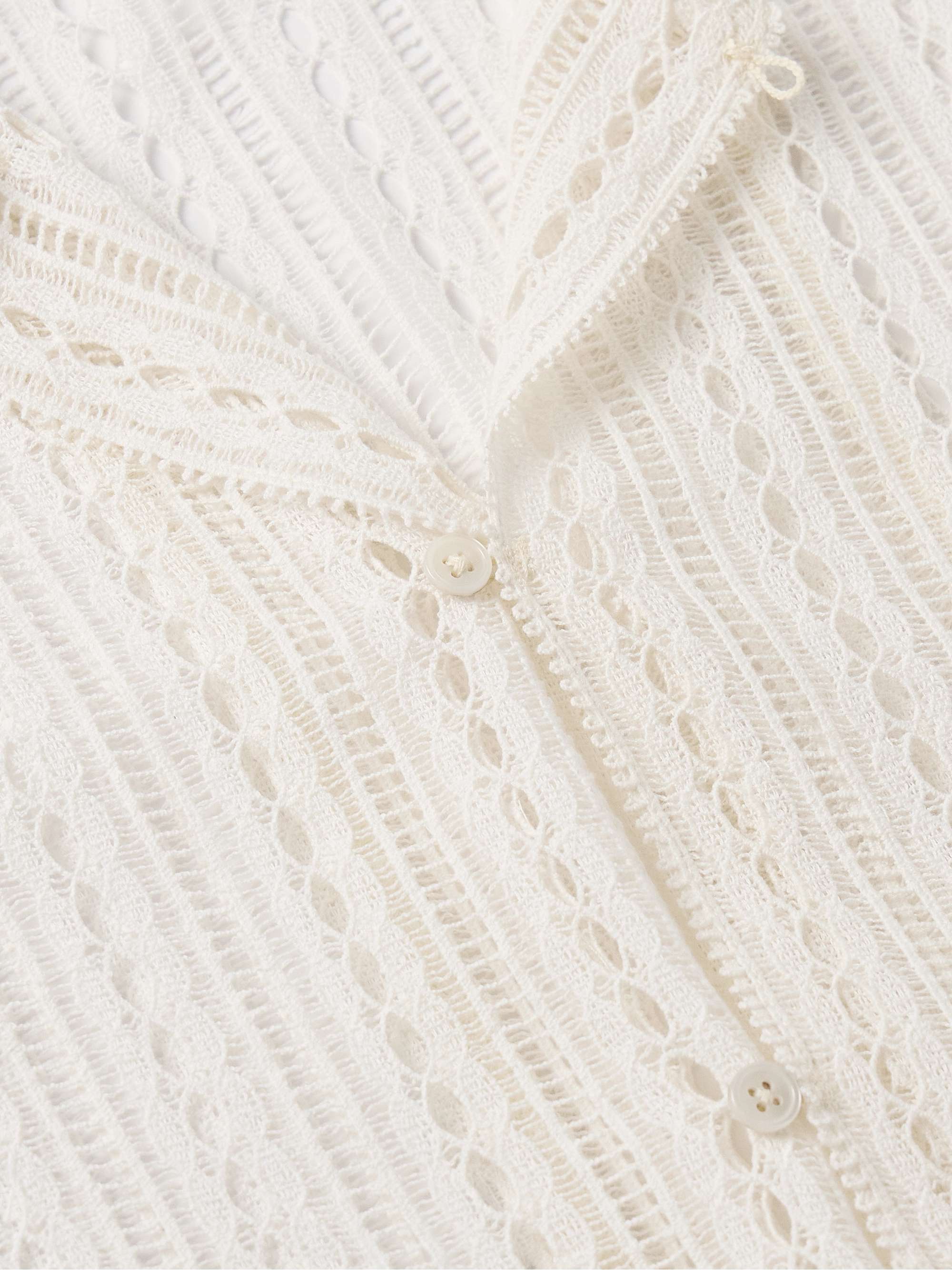 Meandering Convertible-Collar Cotton-Lace Shirt view