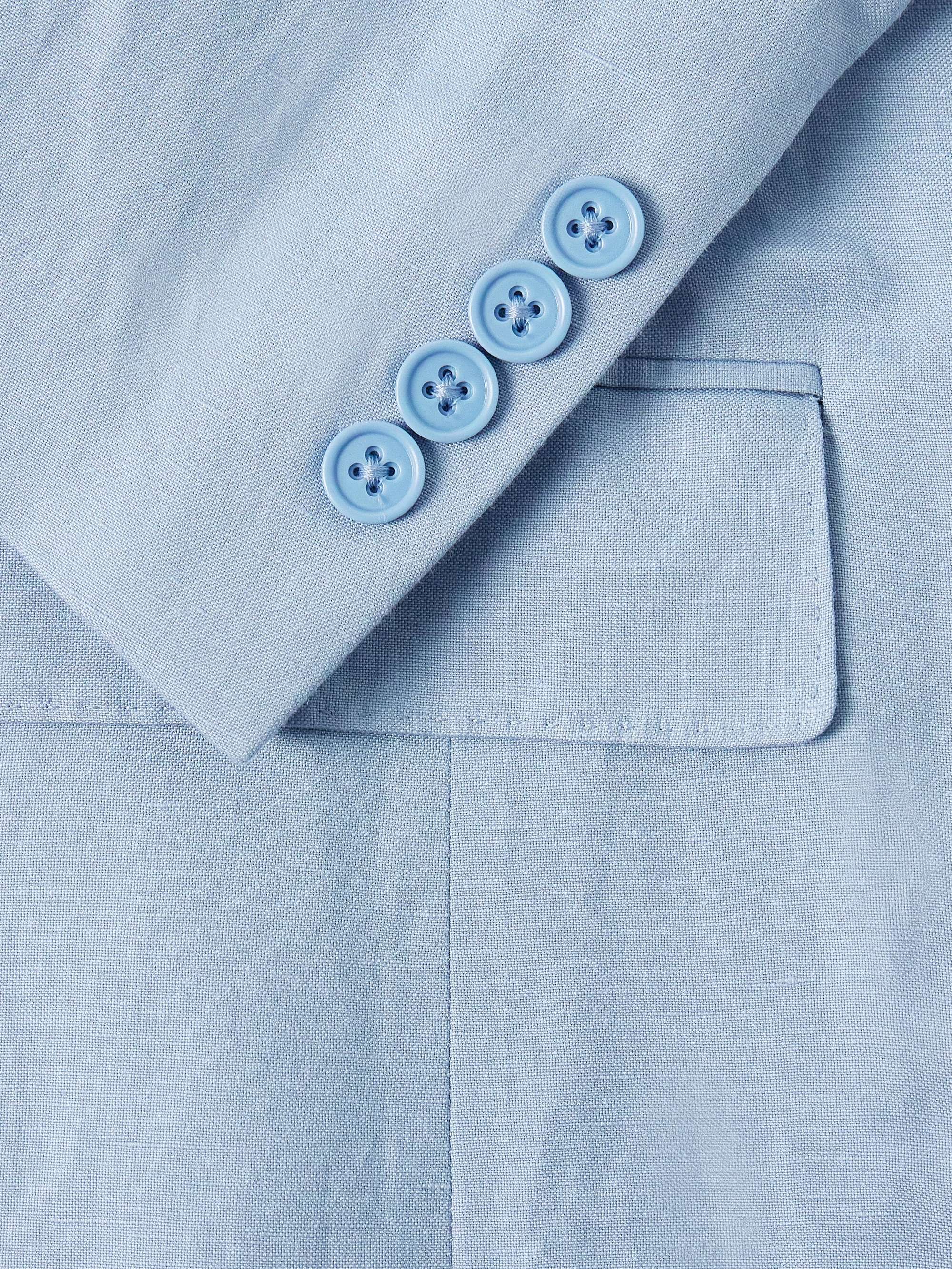 Slim-Fit Silk and Linen-Blend Suit Jacket view