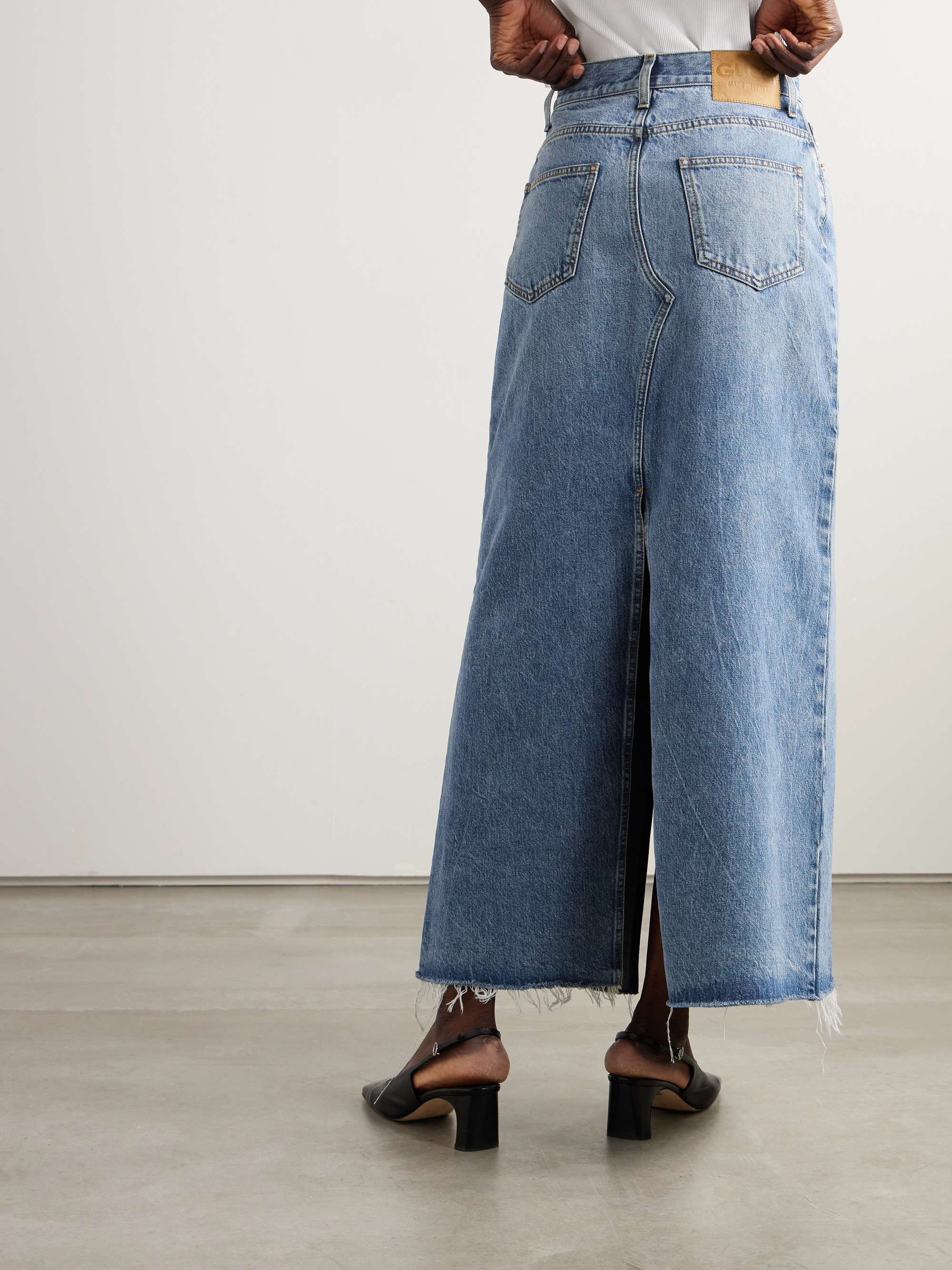 Denim maxi skirt view