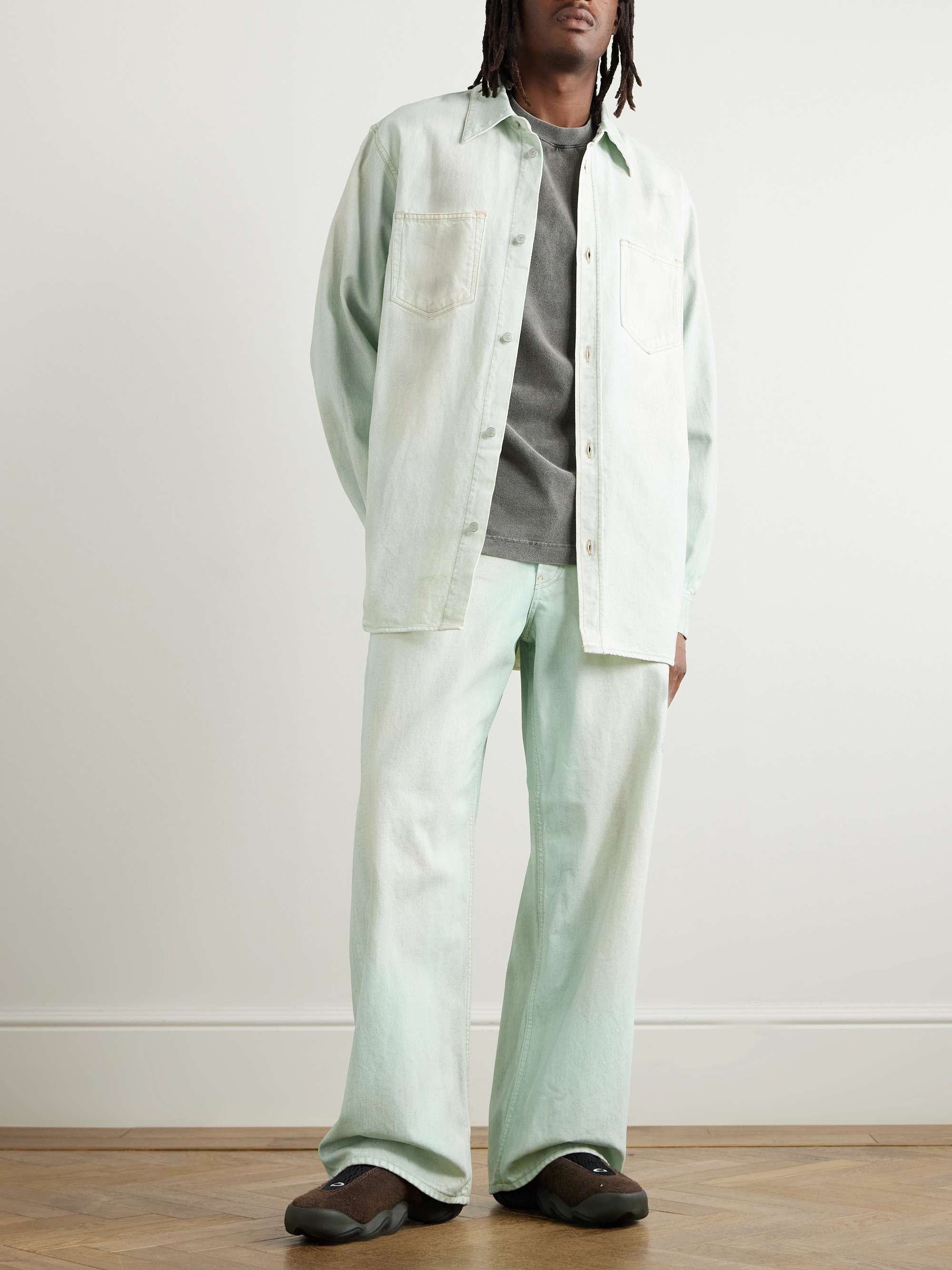 Traffic Straight-Leg Distressed Jeans view