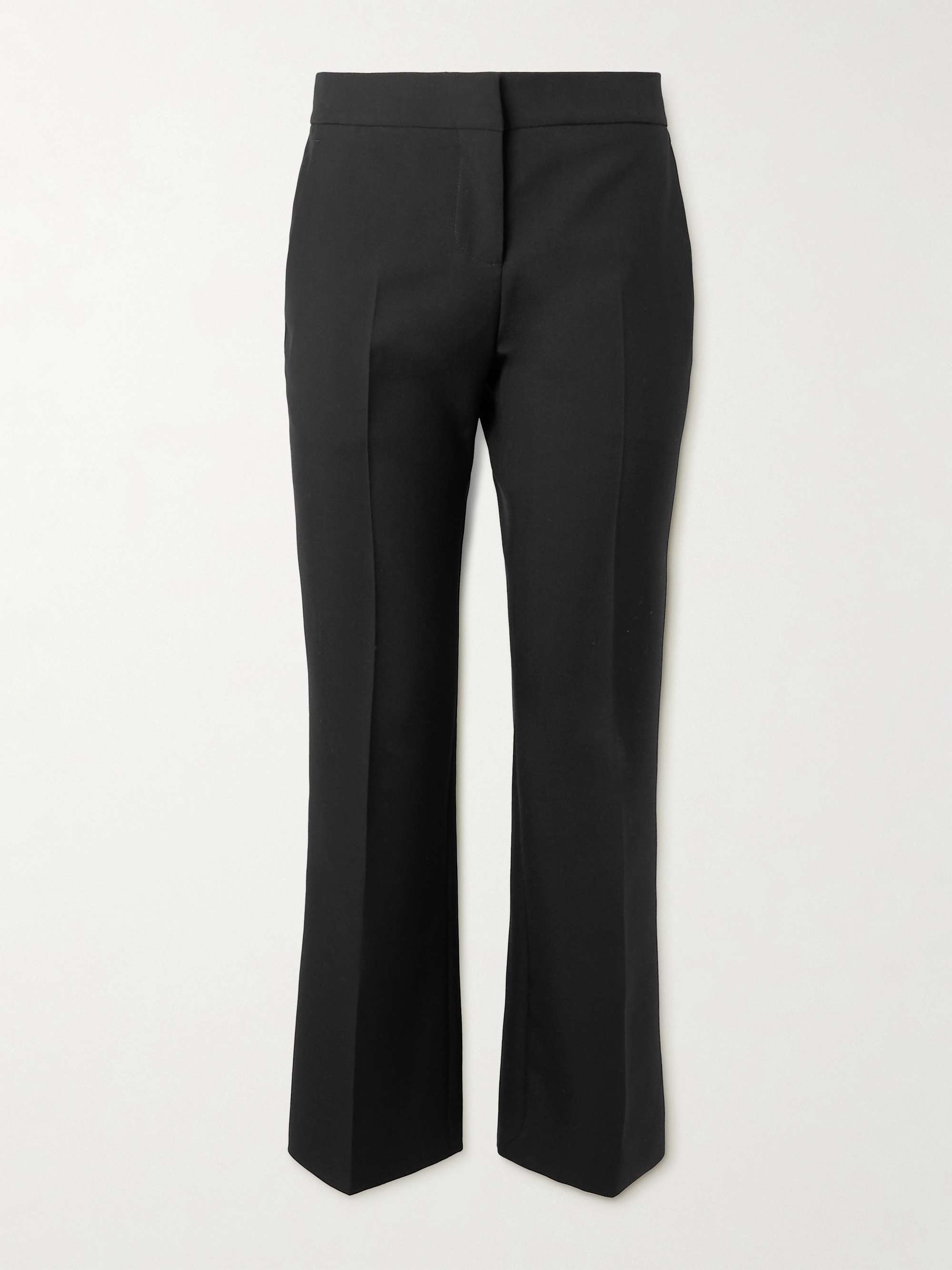 Wool-gabardine cropped flared pants view