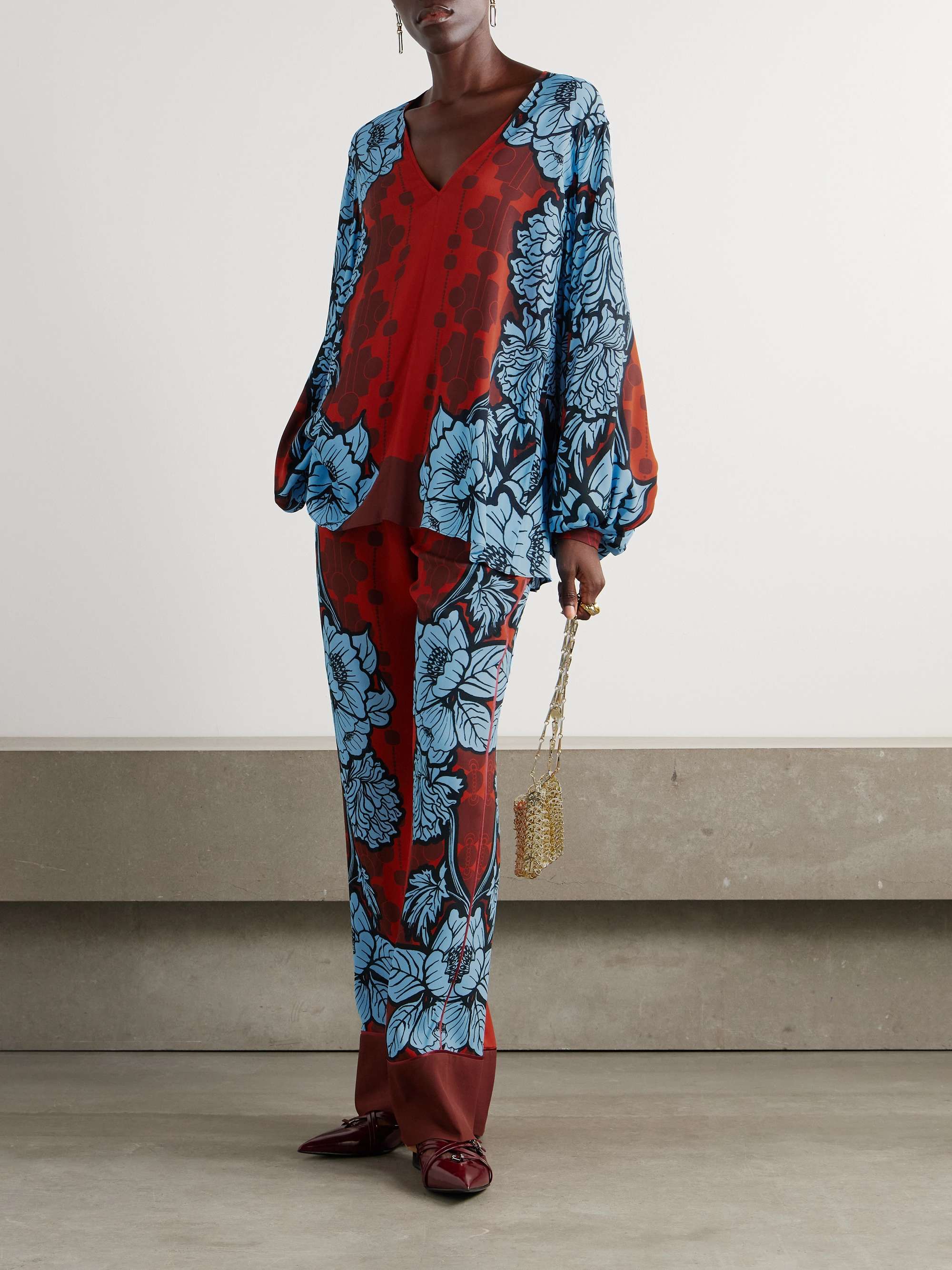 Stellan floral-print crepe de chine blouse view
