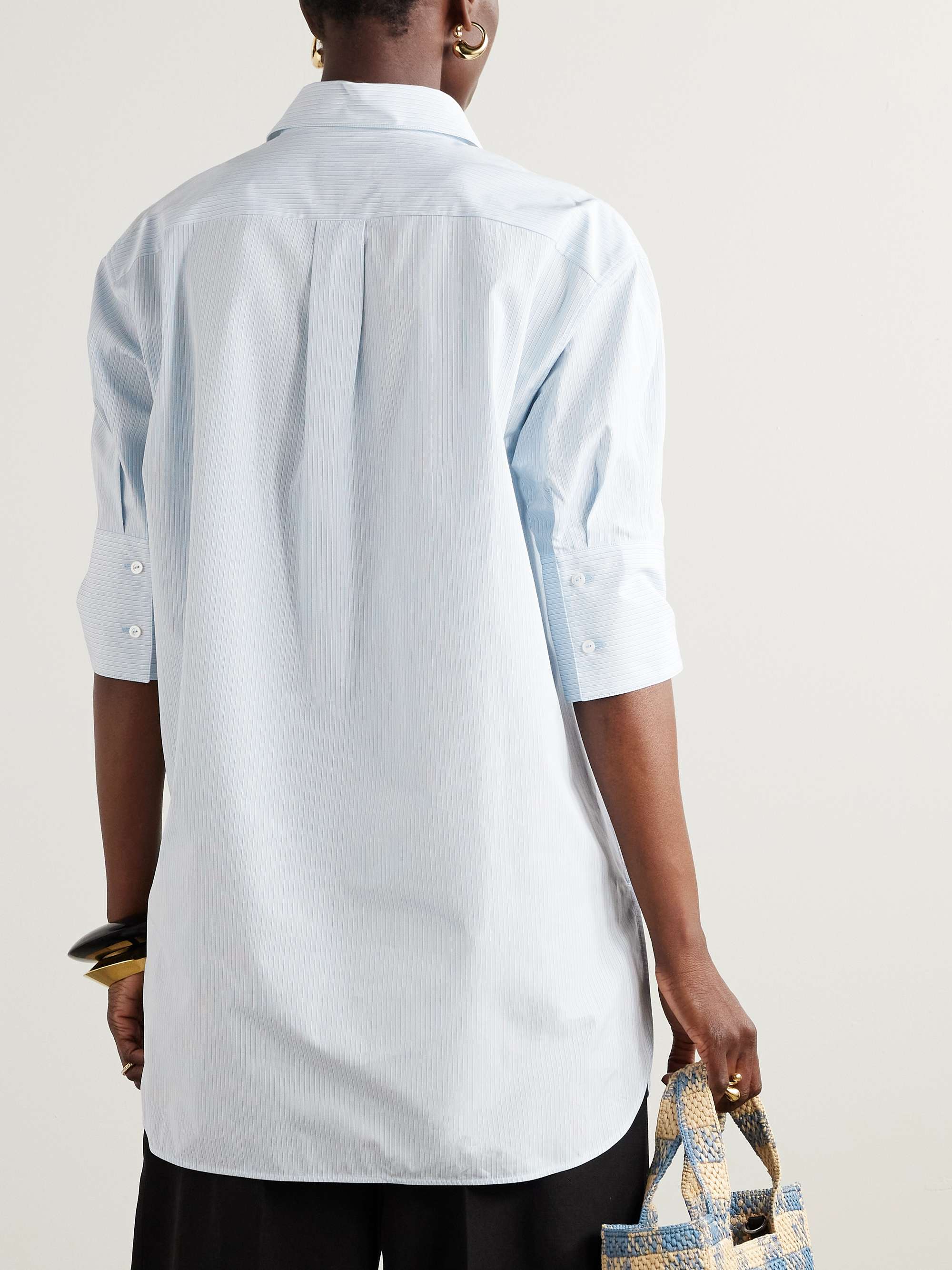 Striped cotton-poplin shirt view