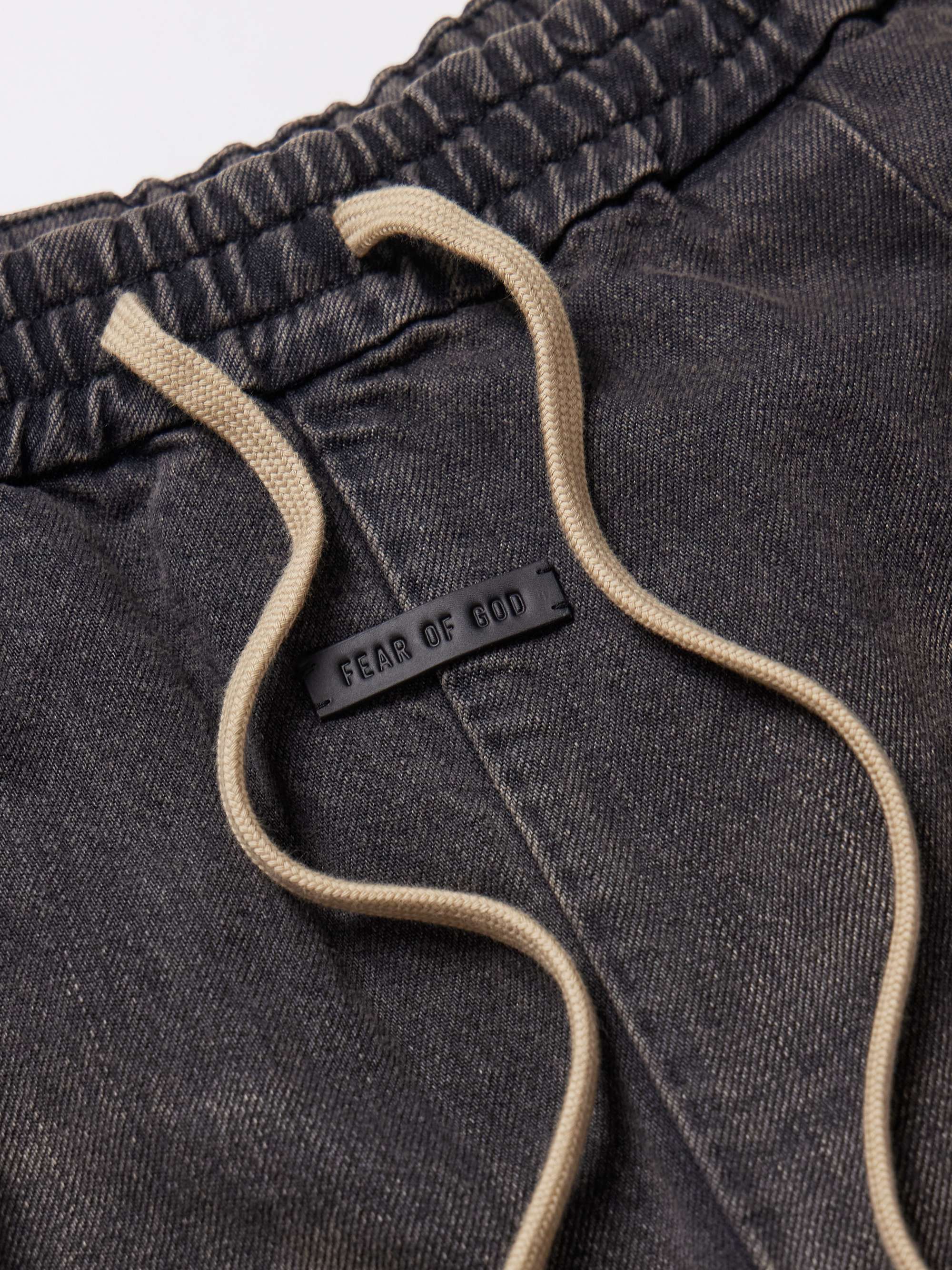 Wide-Leg Denim Drawstring Cargo Trousers view