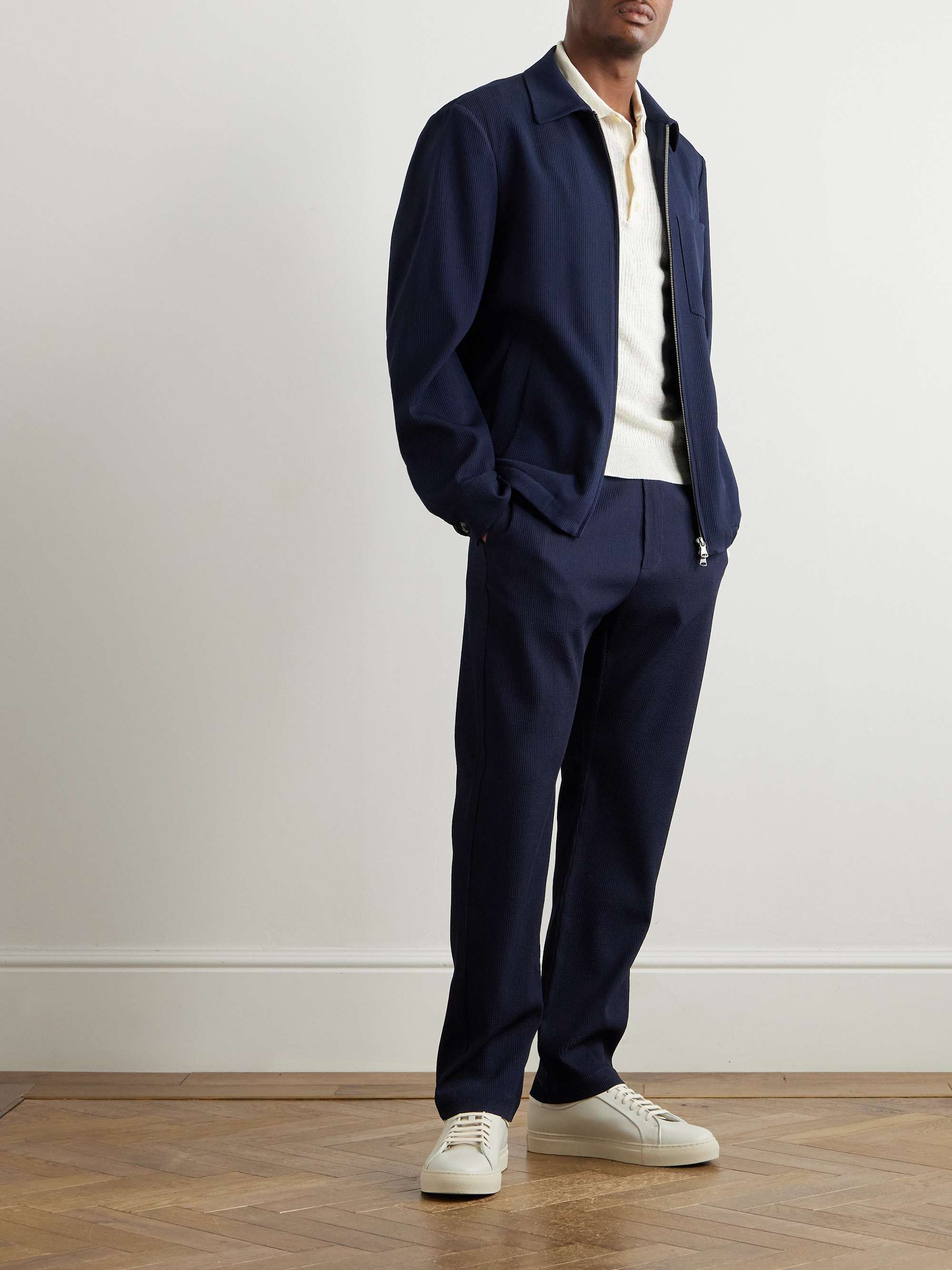Ribbed Wool-Blend Jersey Jacket view