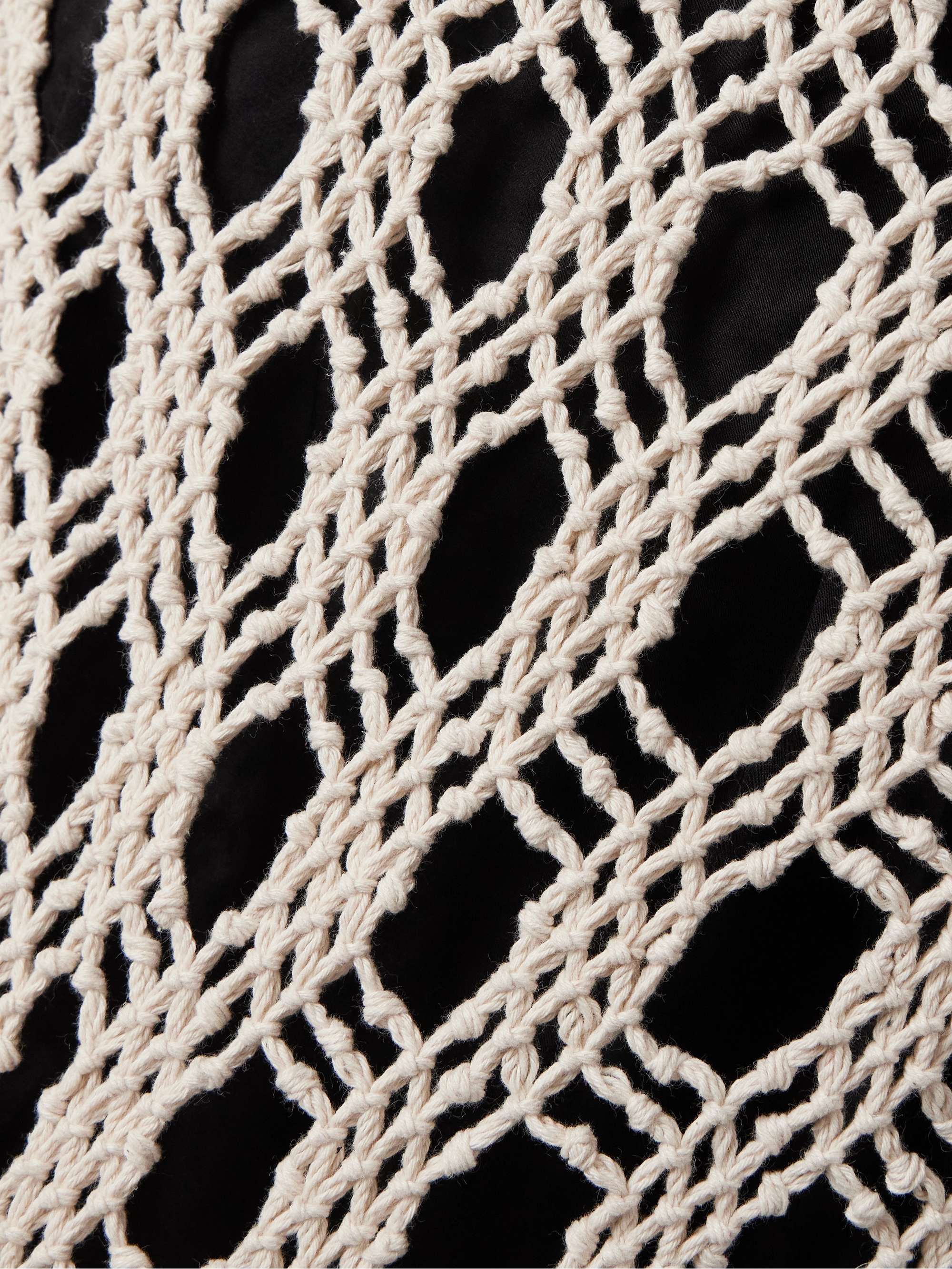 Sparrow fringed crocheted cotton midi skirt view
