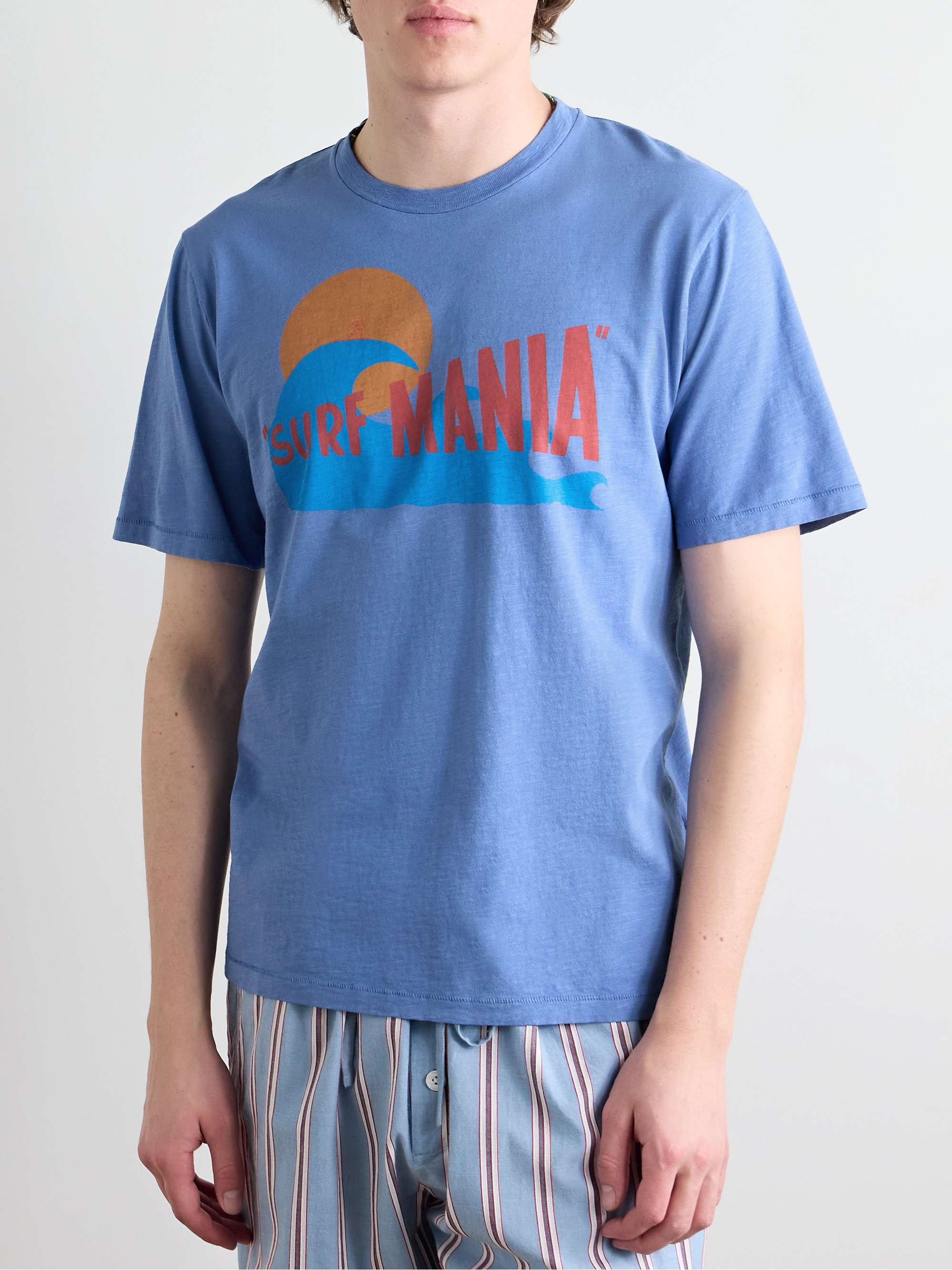 Surf Mania Printed Garment-Dyed Cotton-Jersey T-Shirt view
