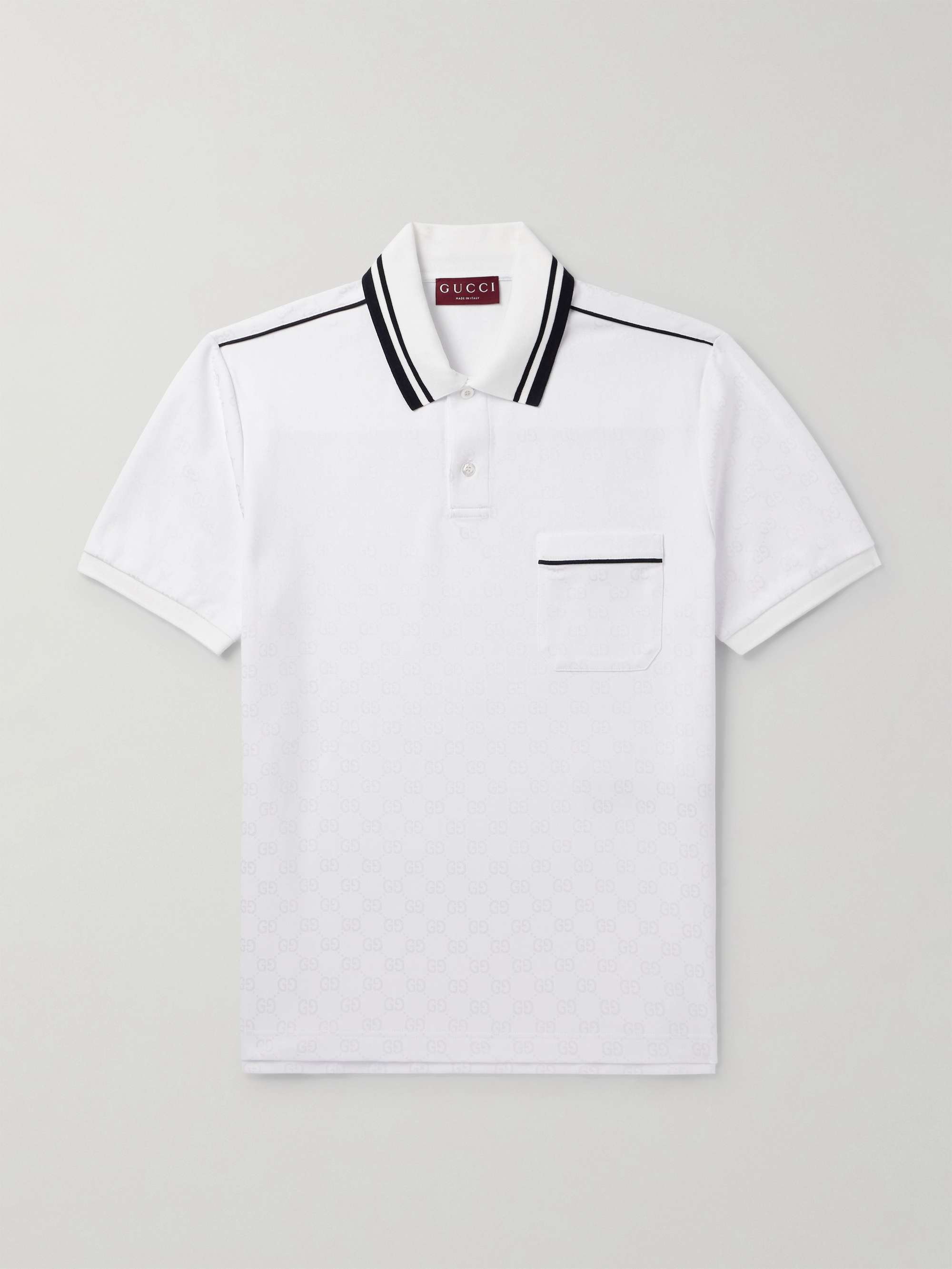 Logo-Jacquard Striped Jersey Polo Shirt view