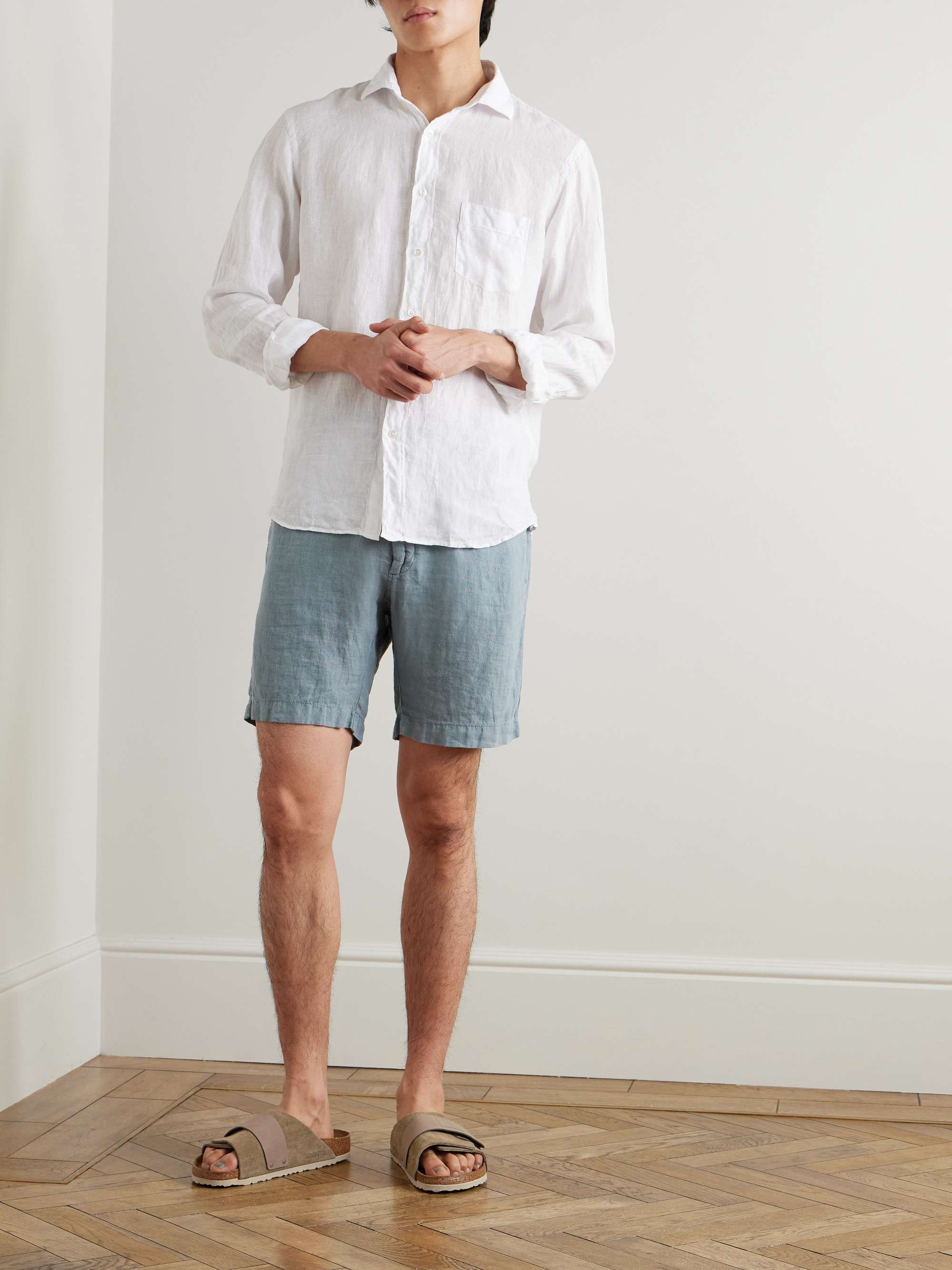 Tank Straight-Leg Linen Drawstring Shorts view