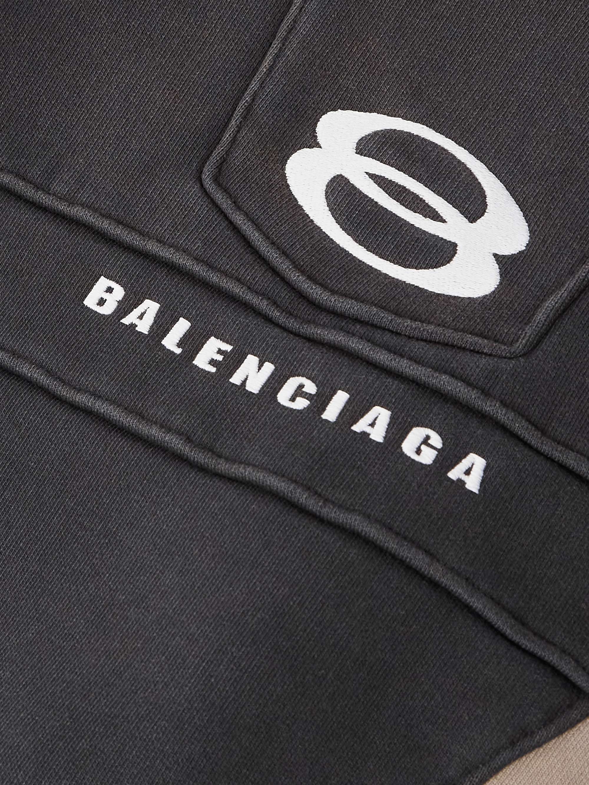 Logo-Embroidered Panelled Cotton-Blend Zip-Up Hoodie view