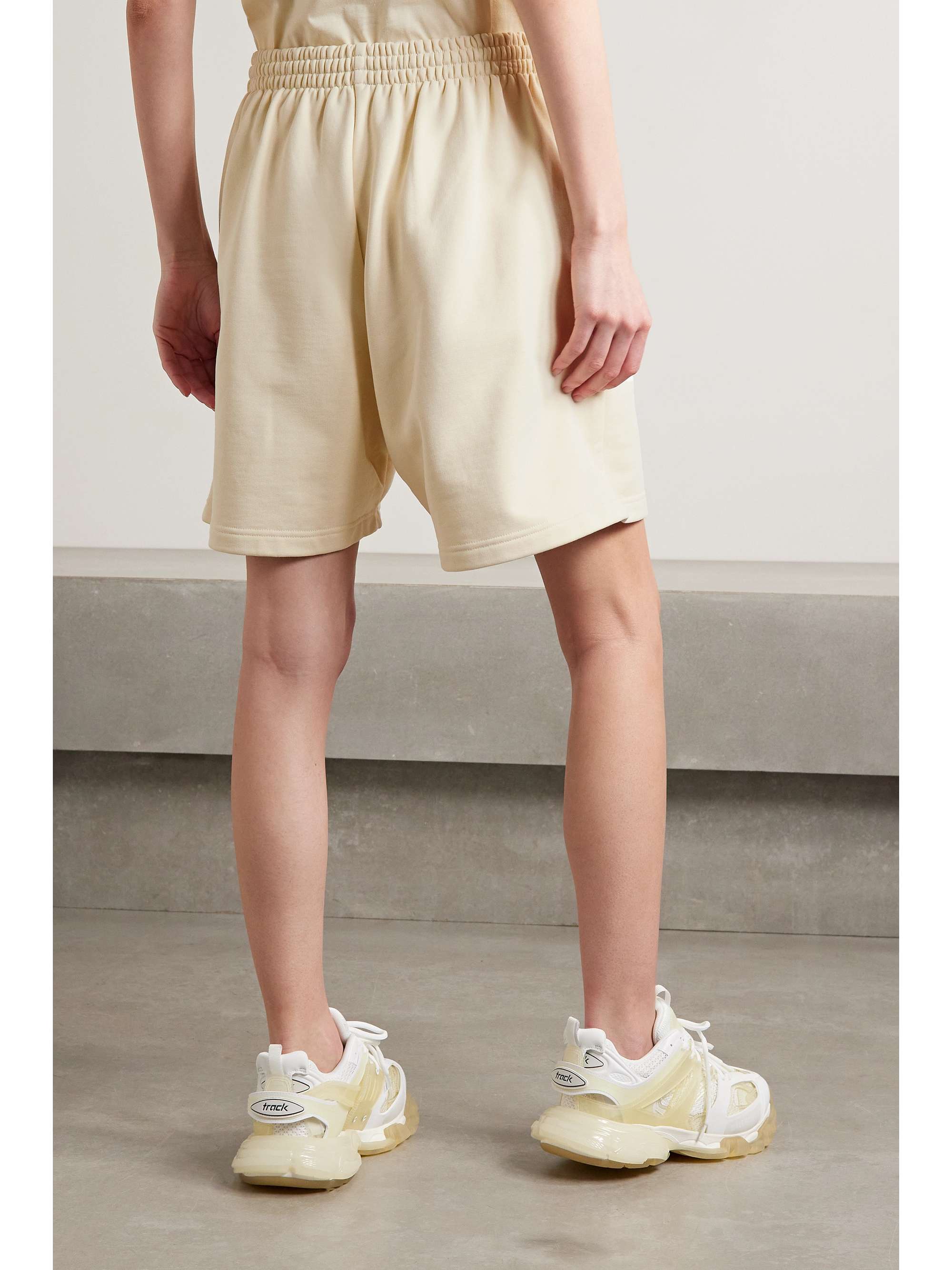 Embroidered cotton-jersey shorts view