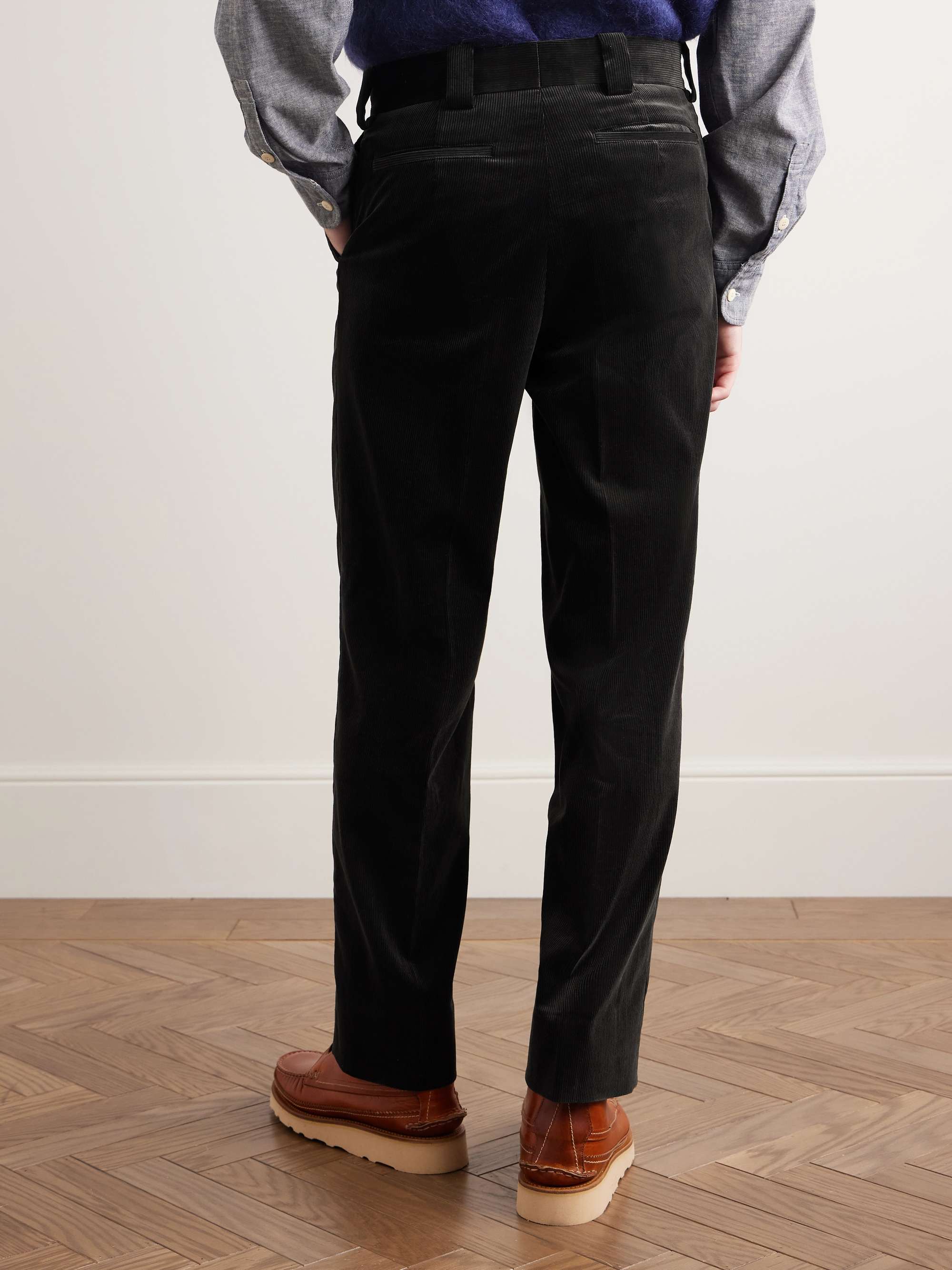 D Slacks Straight-Leg Suvin Cotton-Corduroy Trousers view