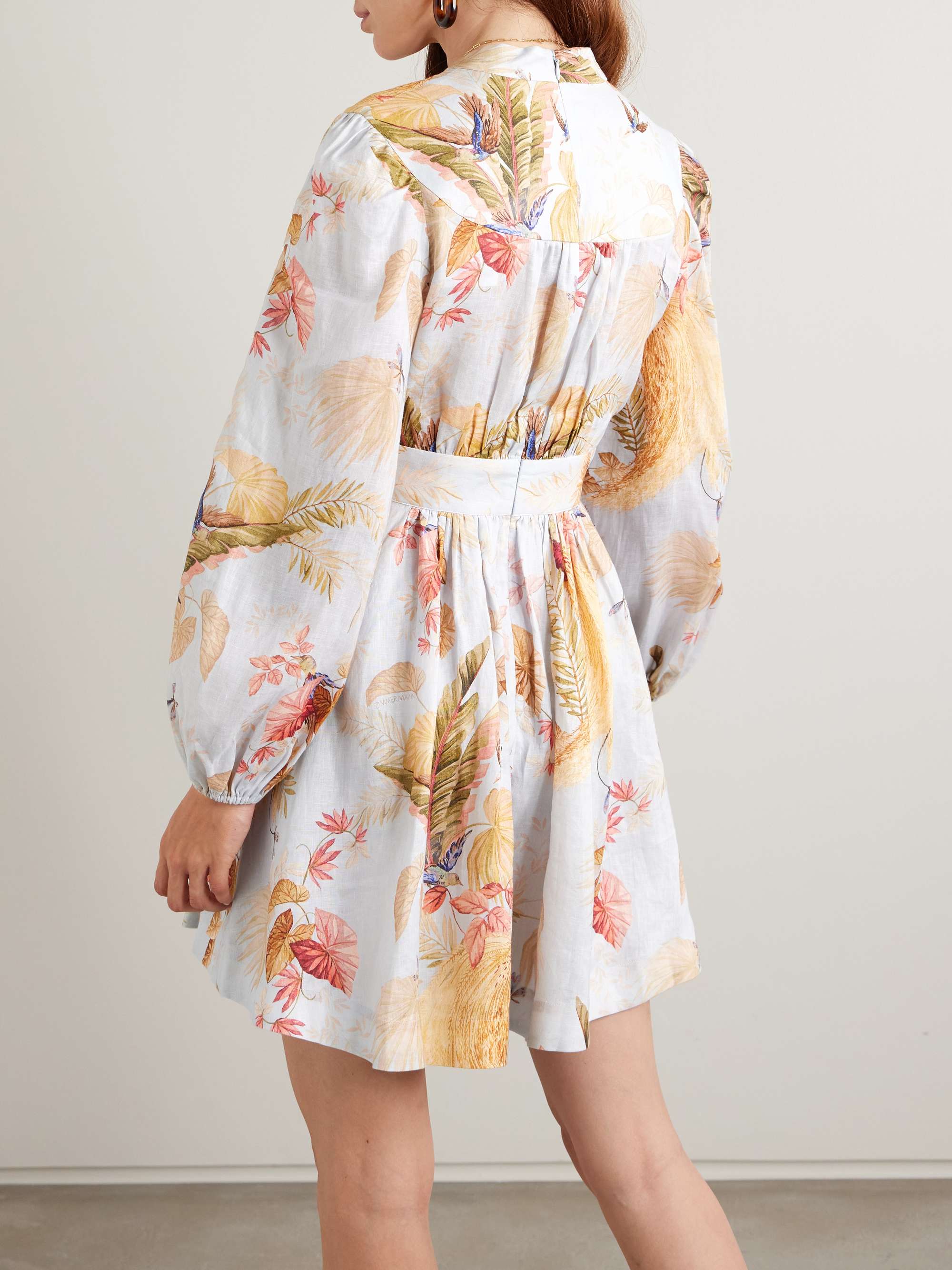 Ascension floral-print linen mini dress view