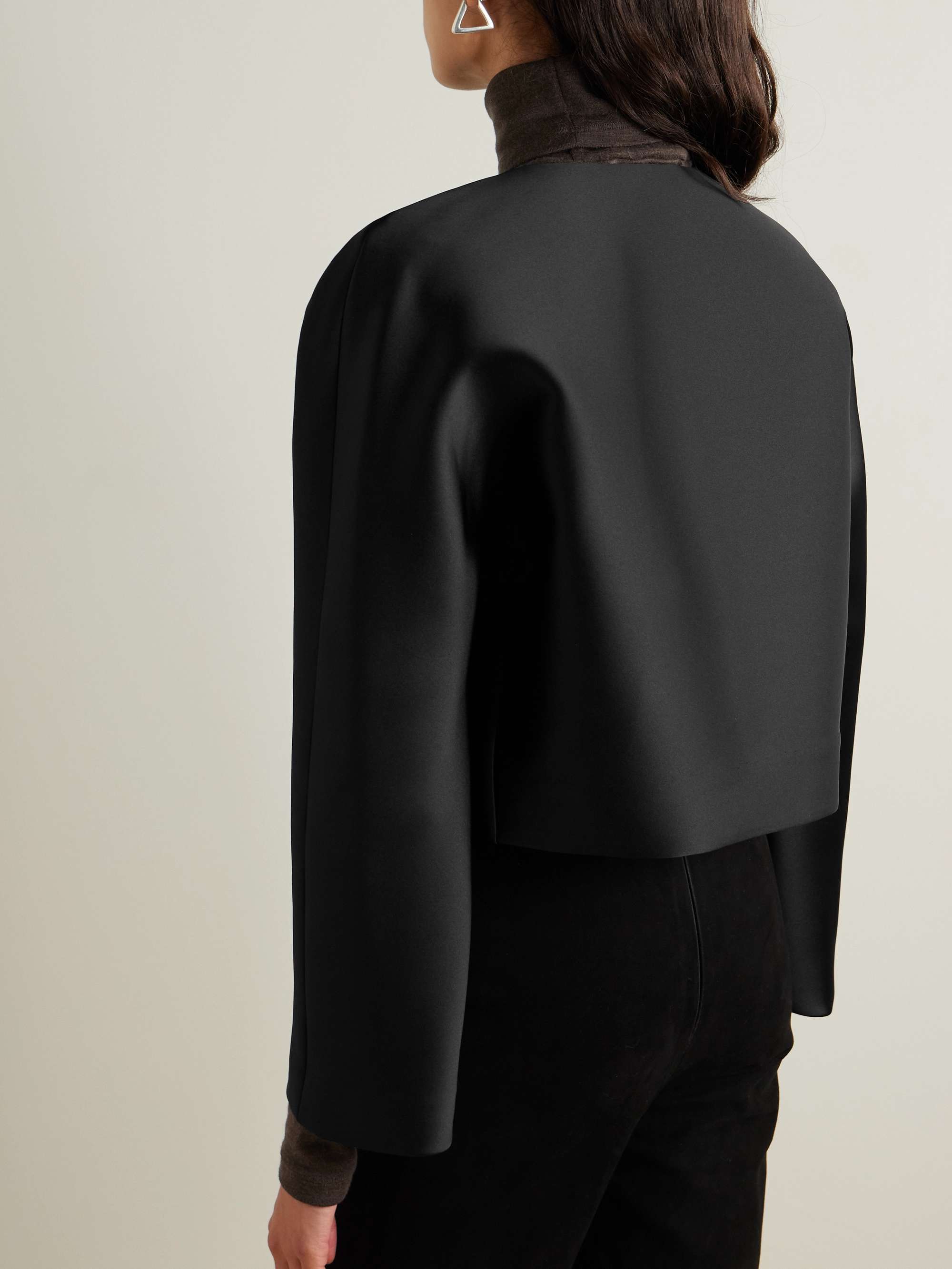 Bobbi cropped satin jacket view