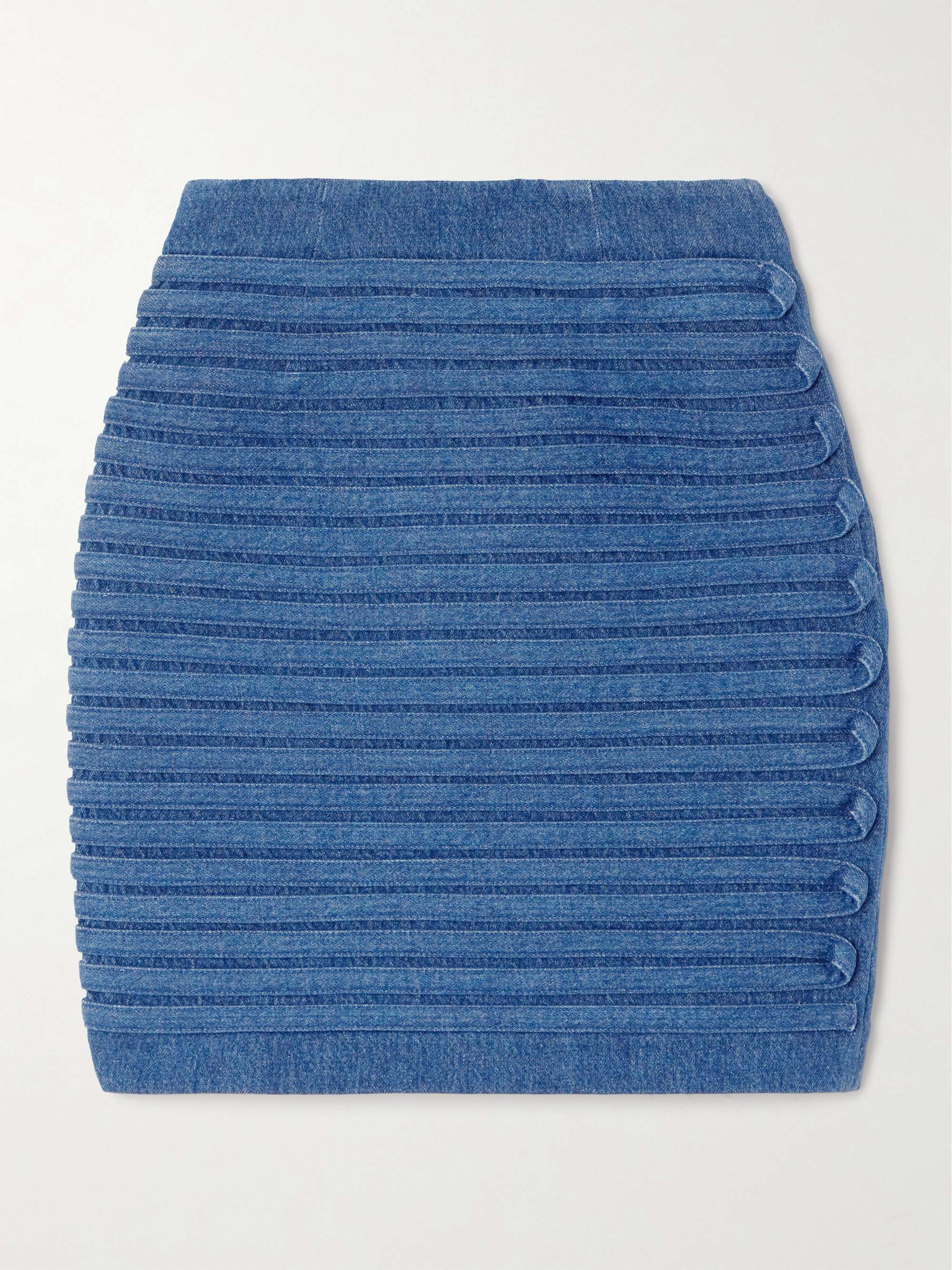 Appliquéd denim mini skirt view