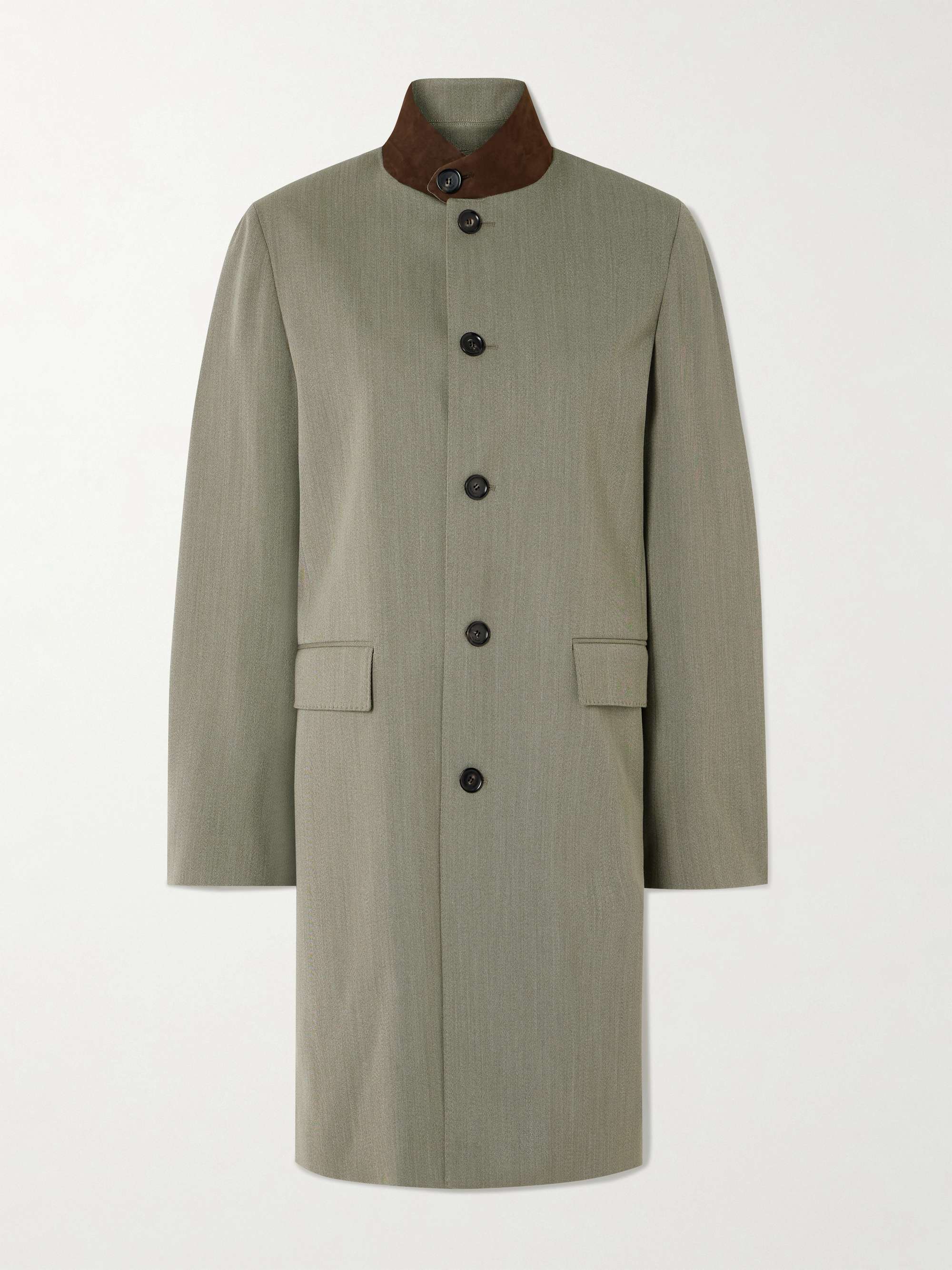 Blain suede-trimmed Storm System® wool coat view