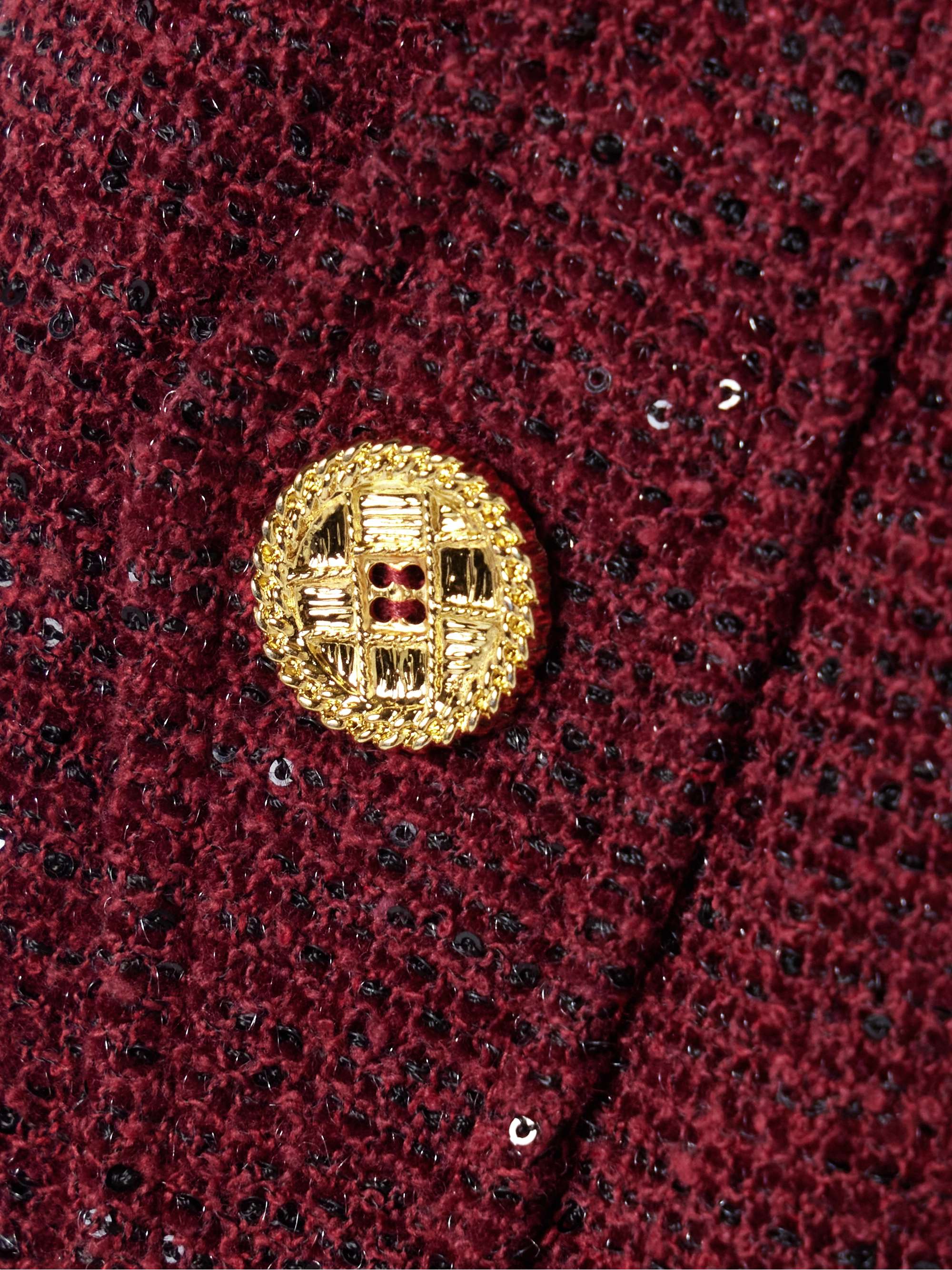 Sequin-embellished tweed skirt view