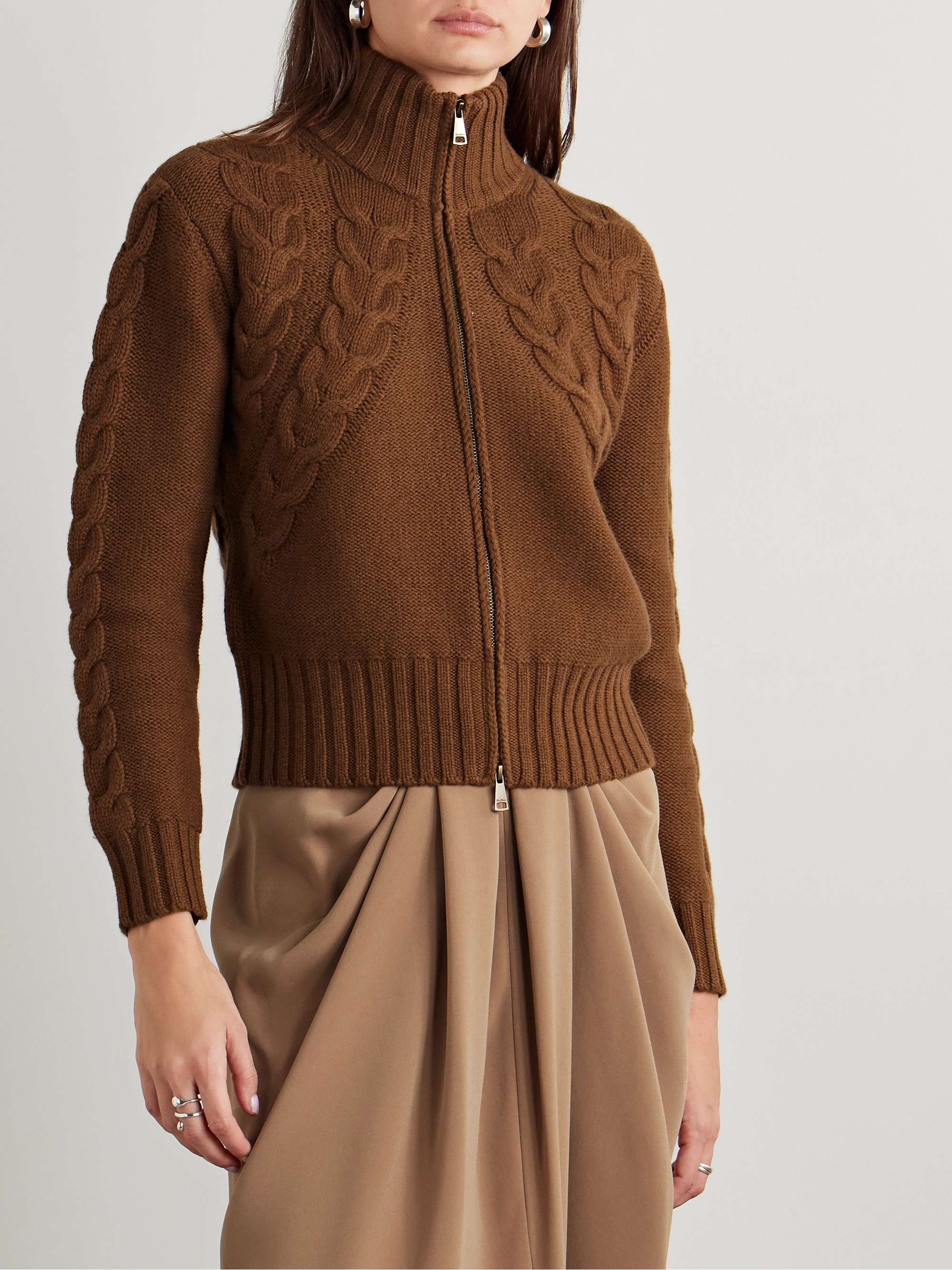 Mabel cable-knit wool and cashmere-blend cardigan view