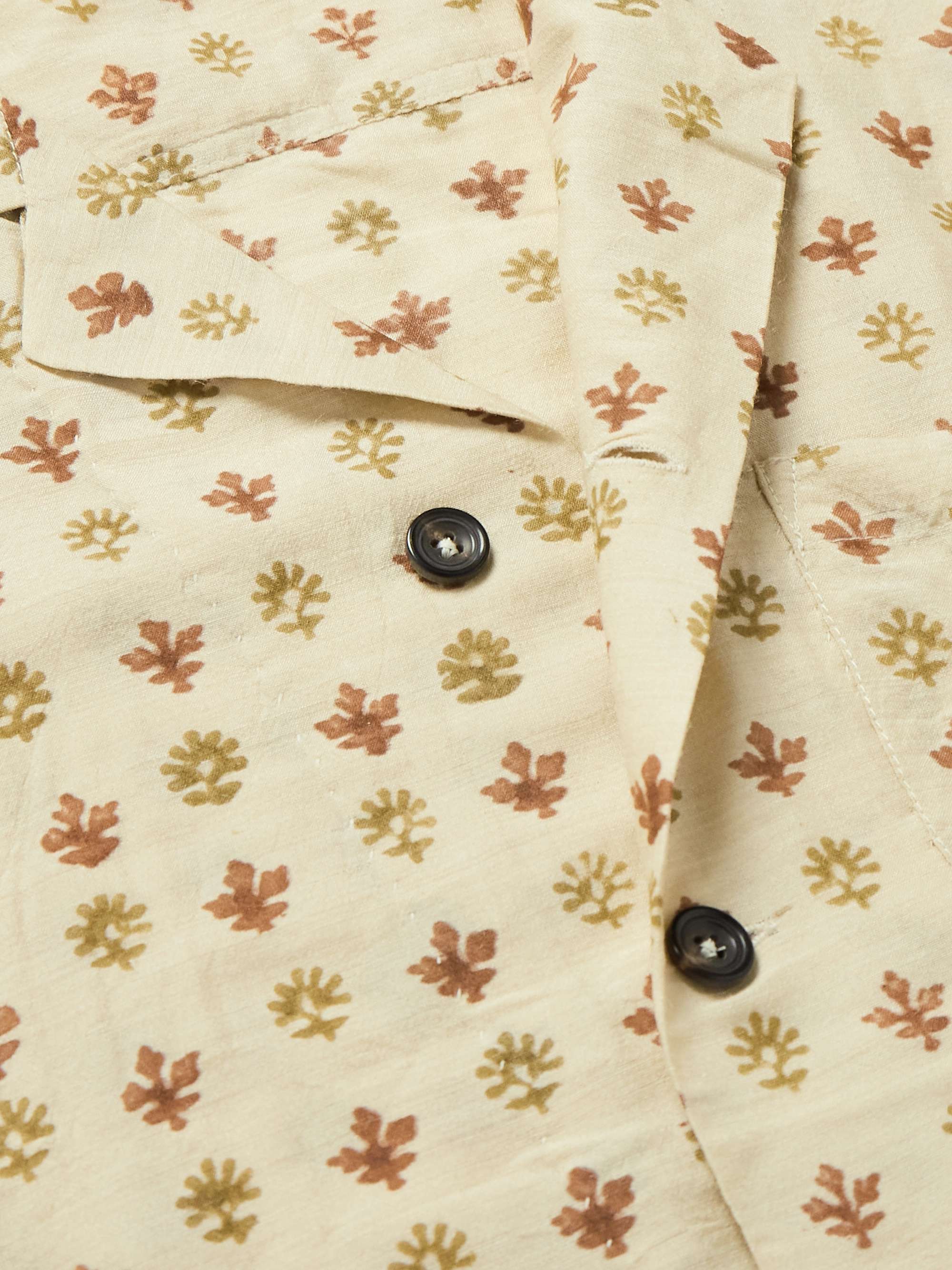 Camp-Collar Embroidered Silk Shirt view