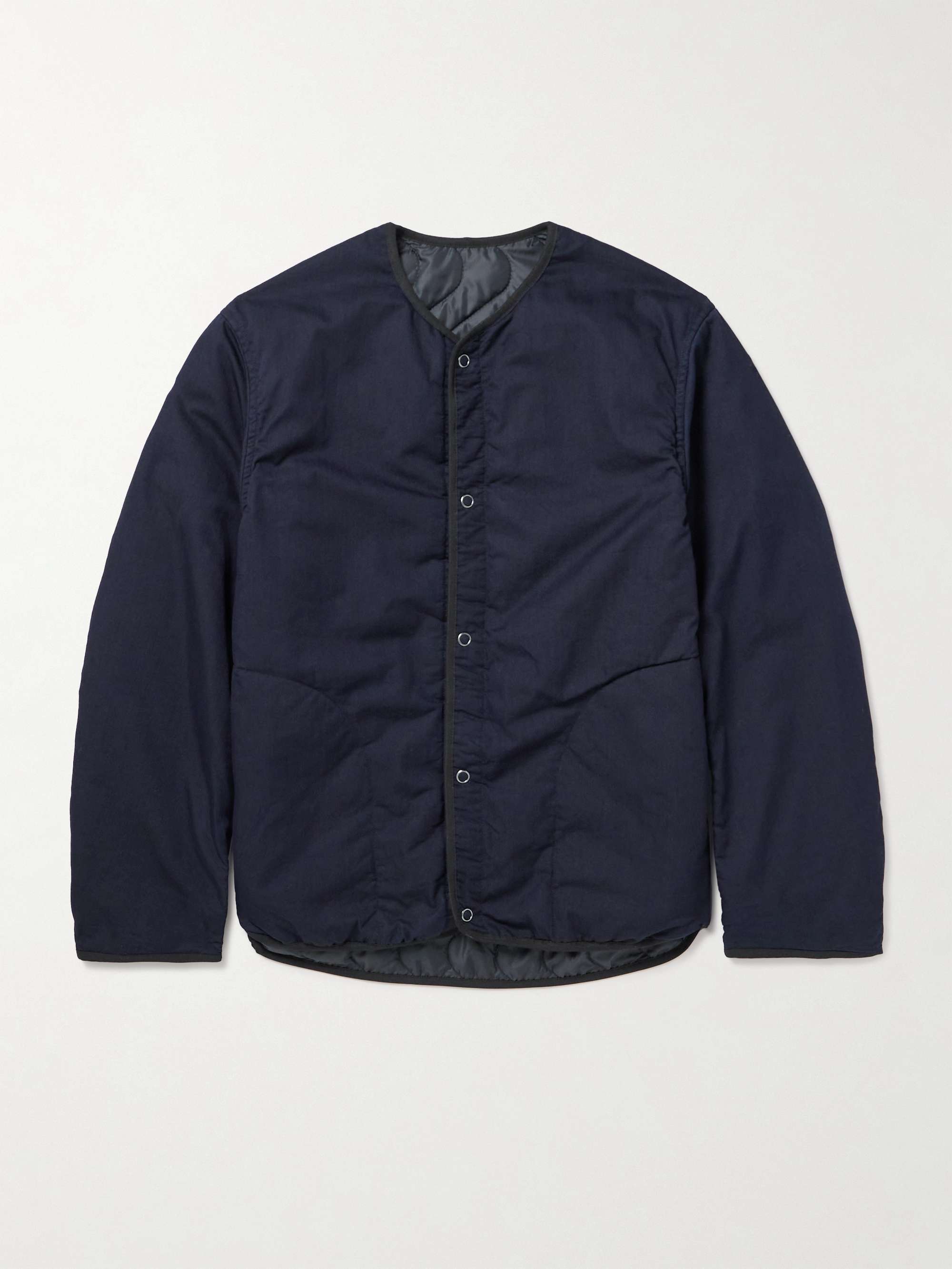Padded Indigo-Dyed Cotton-Blend Shell Jacket view