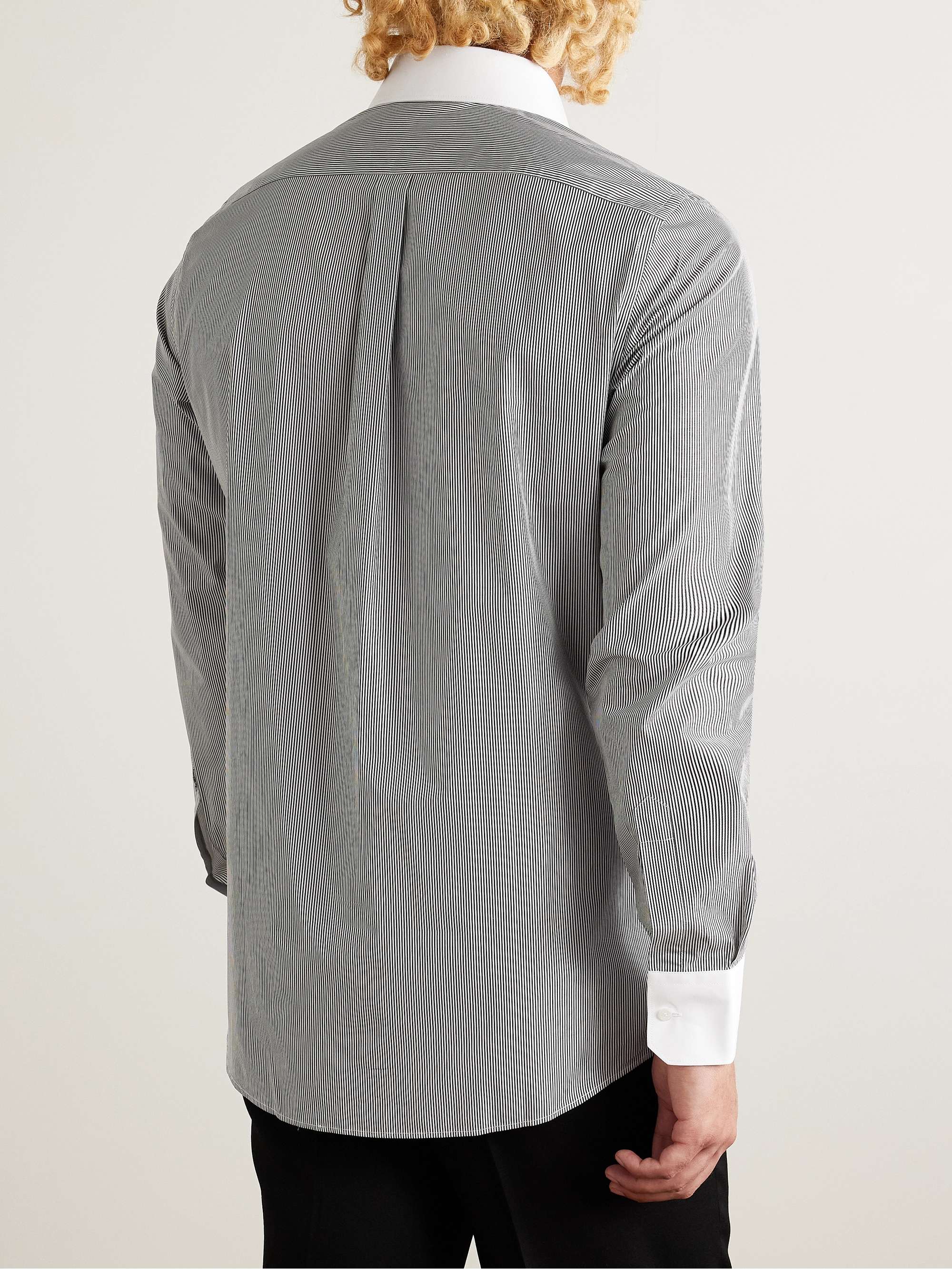 Martini Slim-Fit Striped Cotton-Poplin Shirt view