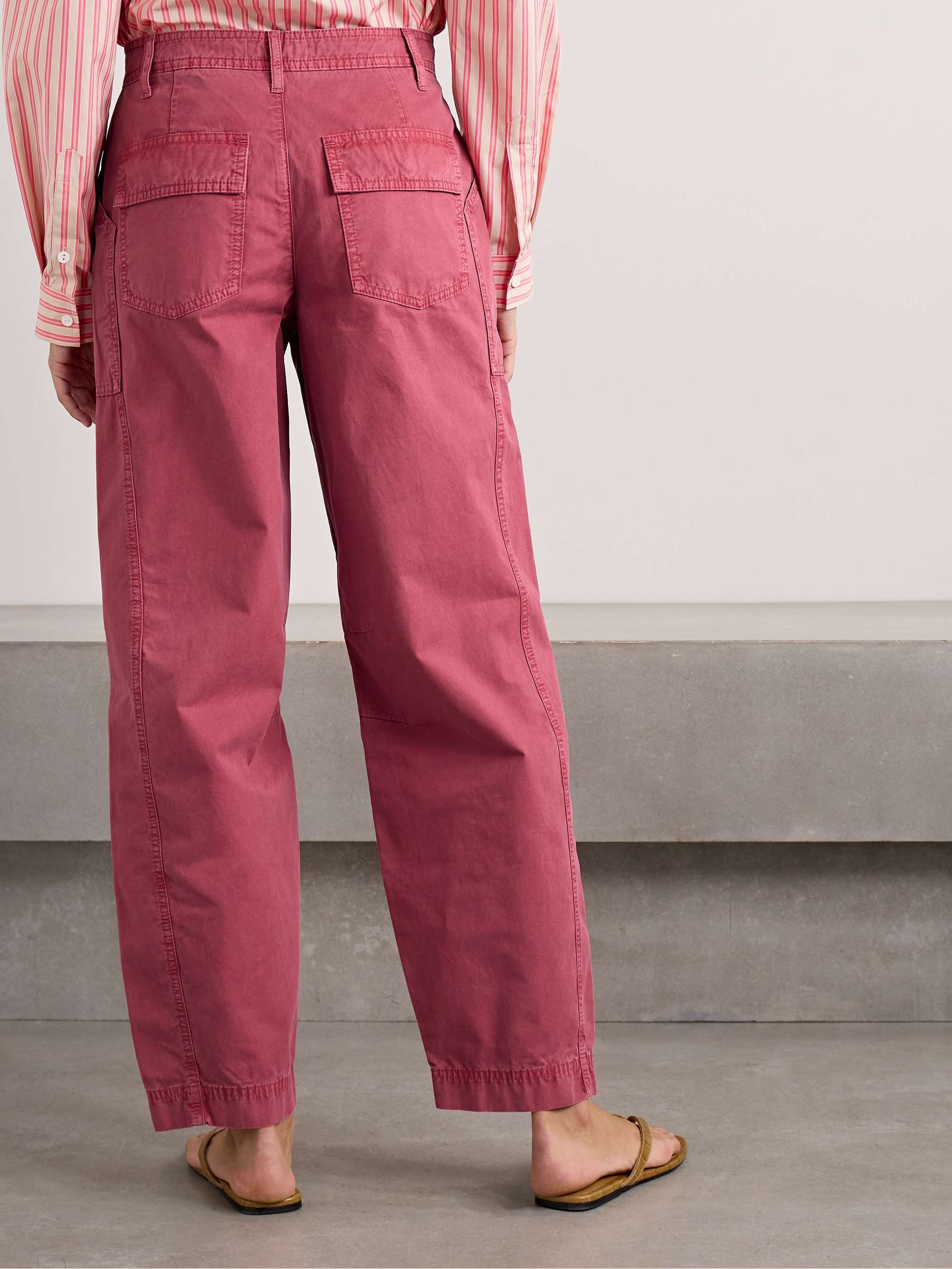 Cotton-twill straight-leg cargo pants view