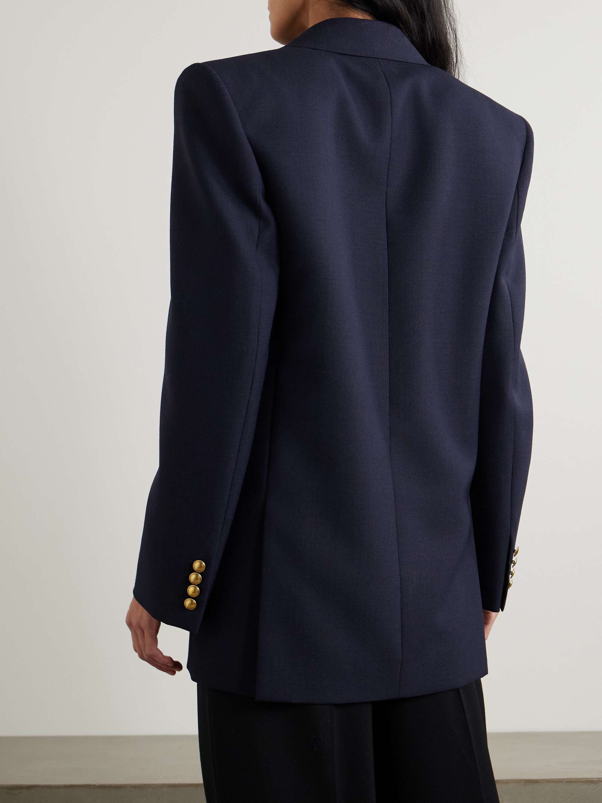 Oversized double-breasted grain de poudre wool blazer view