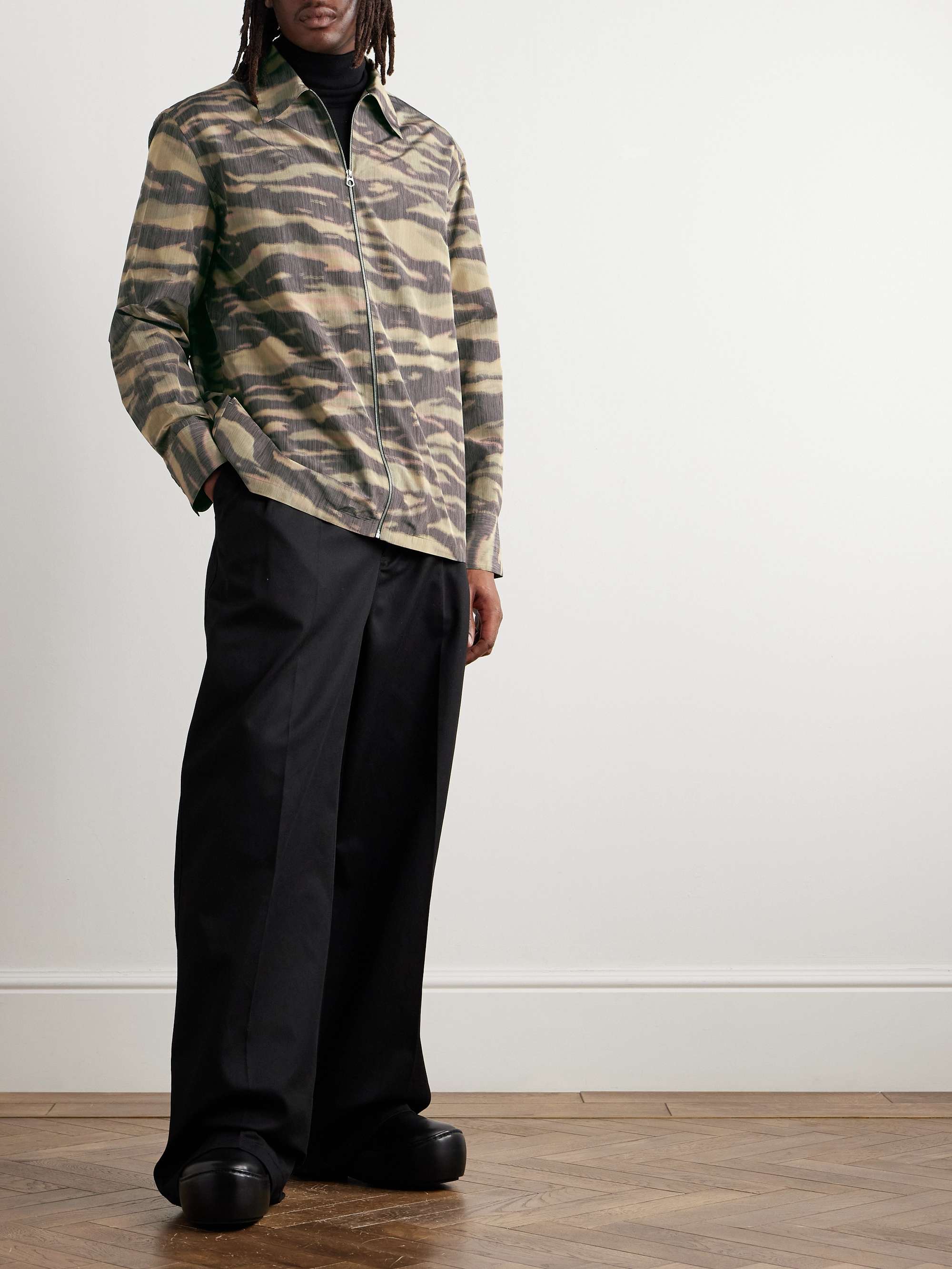 Camouflage-Print Shell Overshirt view