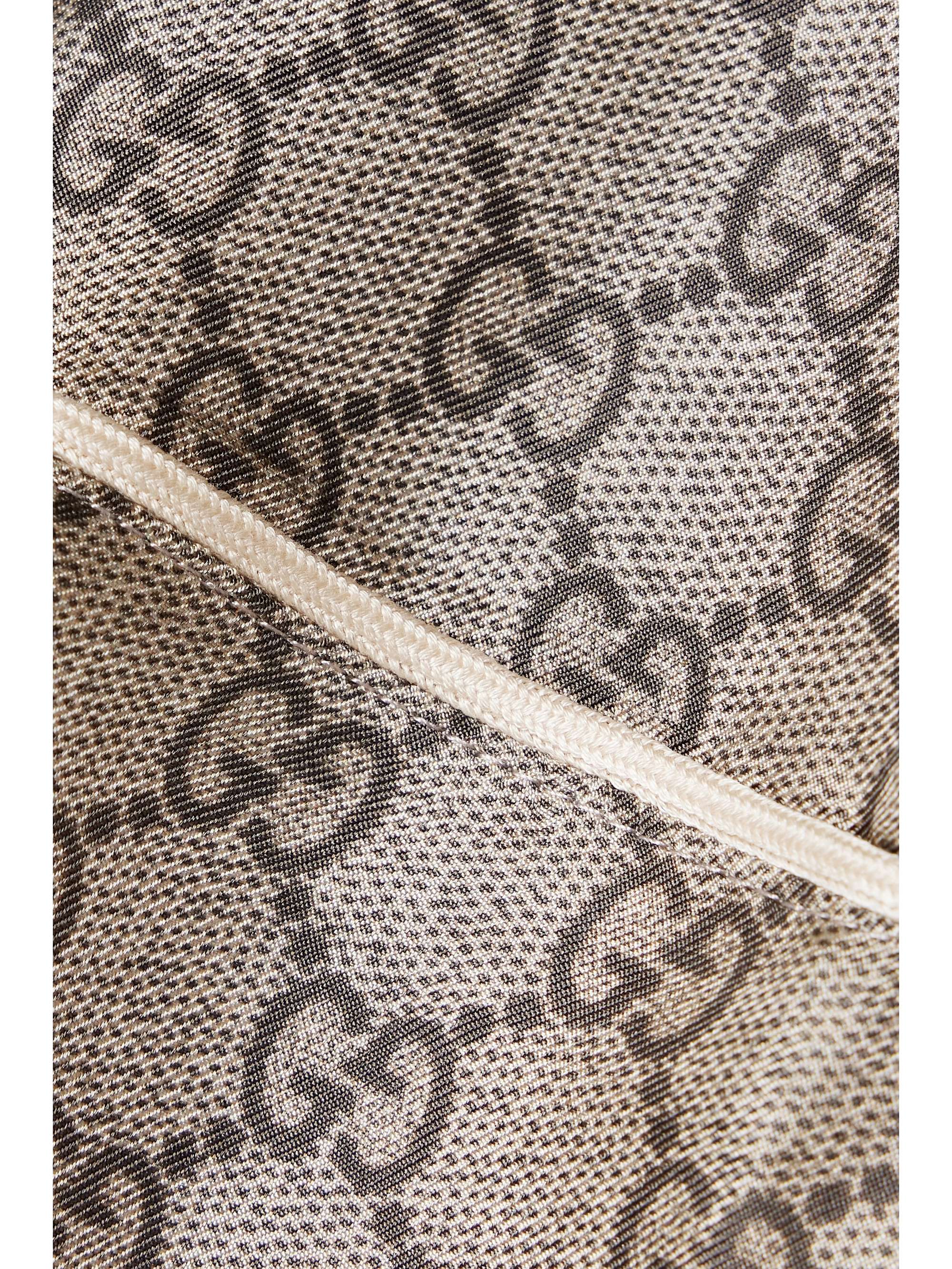 Cropped silk-satin jacquard wide-leg pants view