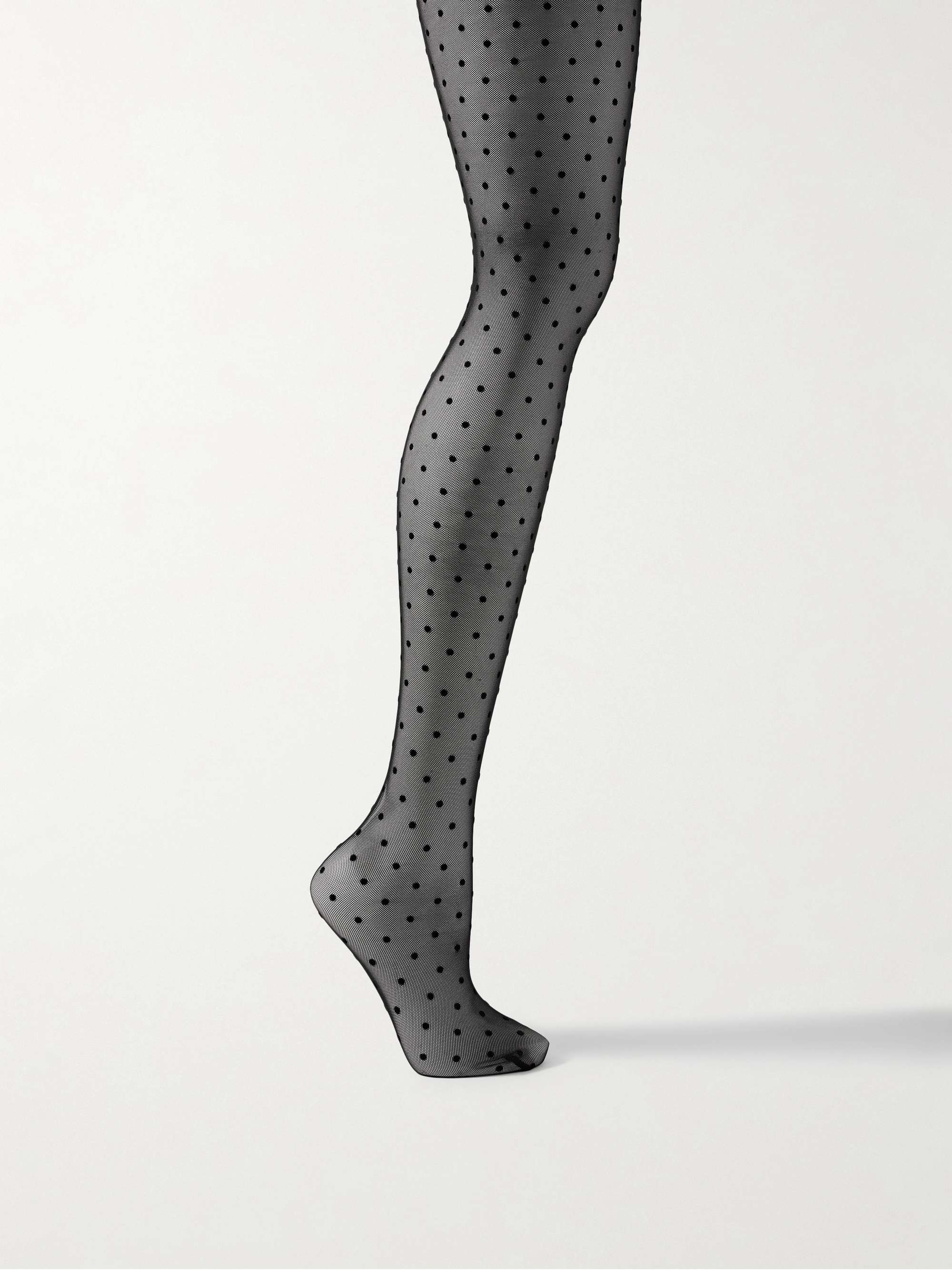 Flocked stretch-tulle tights view