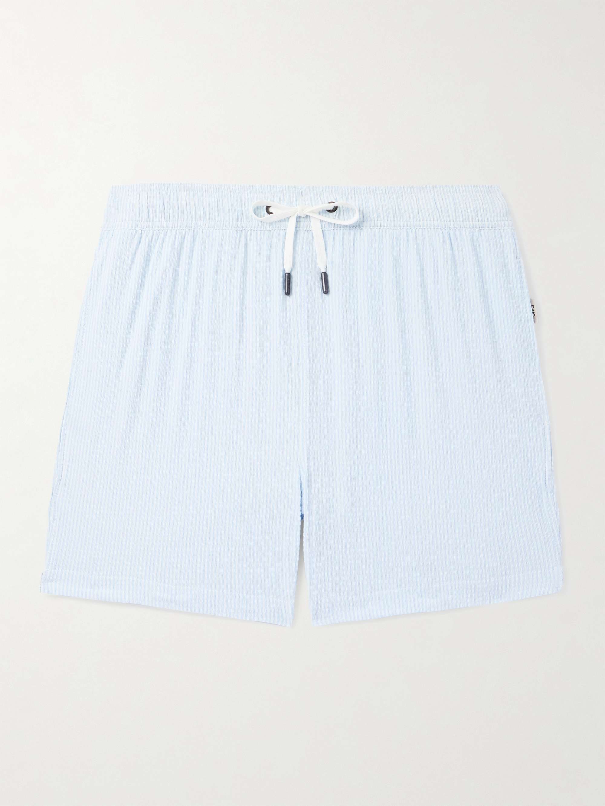 Charles Slim-Fit Short-Length Striped Seersucker Swim Shorts view