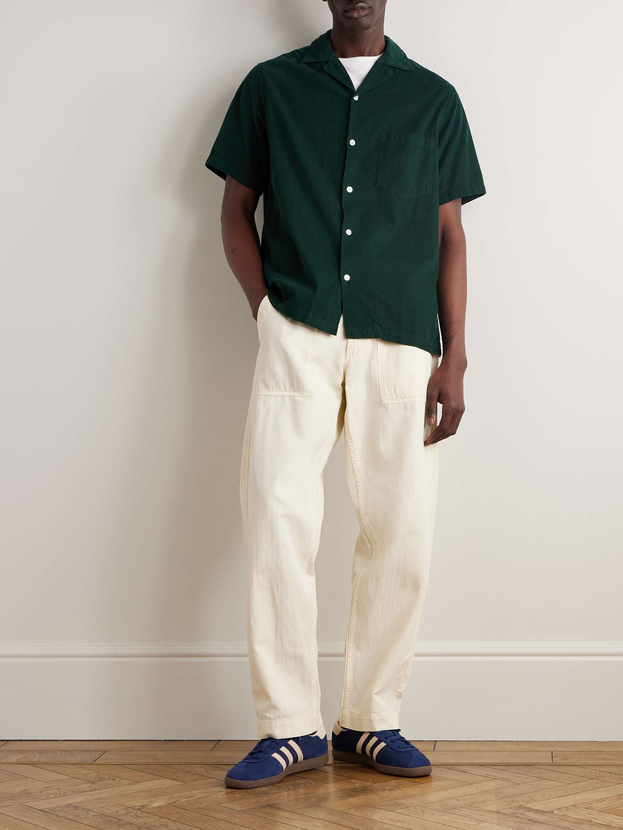 Convertible-Collar Cotton-Corduroy Shirt view