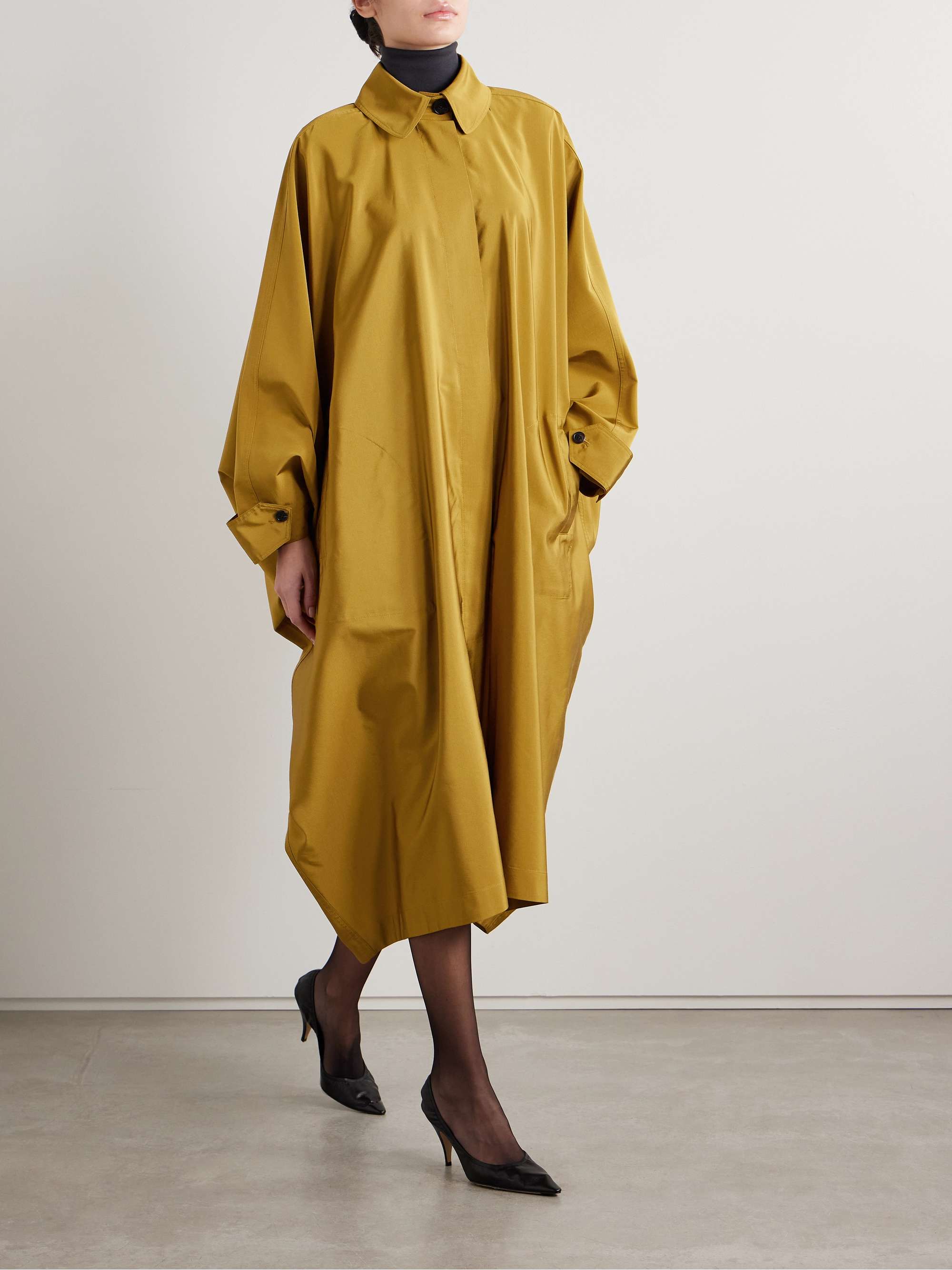 Edyta oversized silk and wool-blend coat view