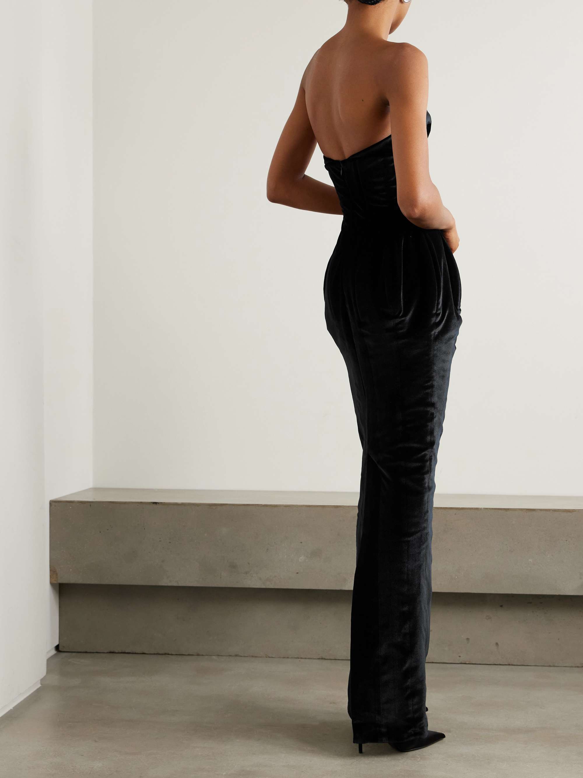 Strapless velvet gown view