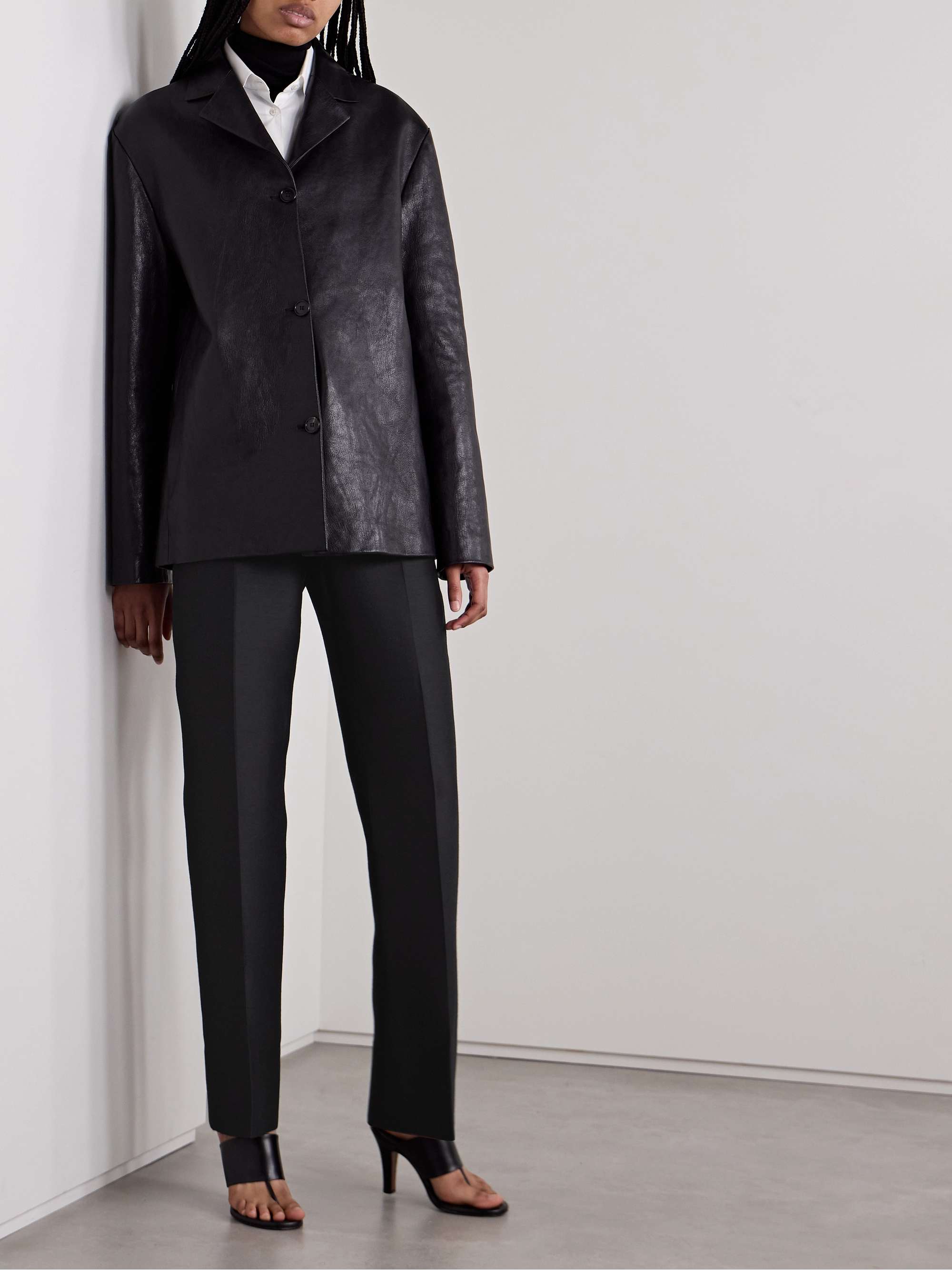 Jesse grain de poudre wool straight-leg pants view