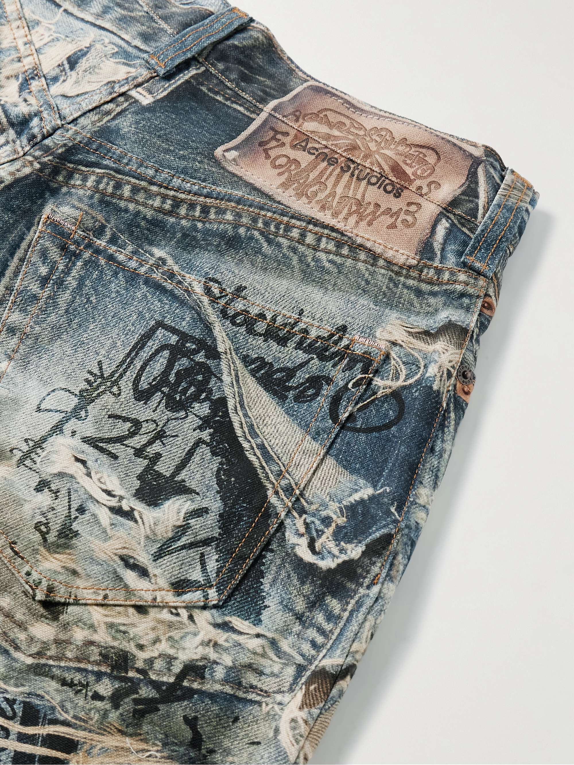 Wide-Leg Printed Jeans view