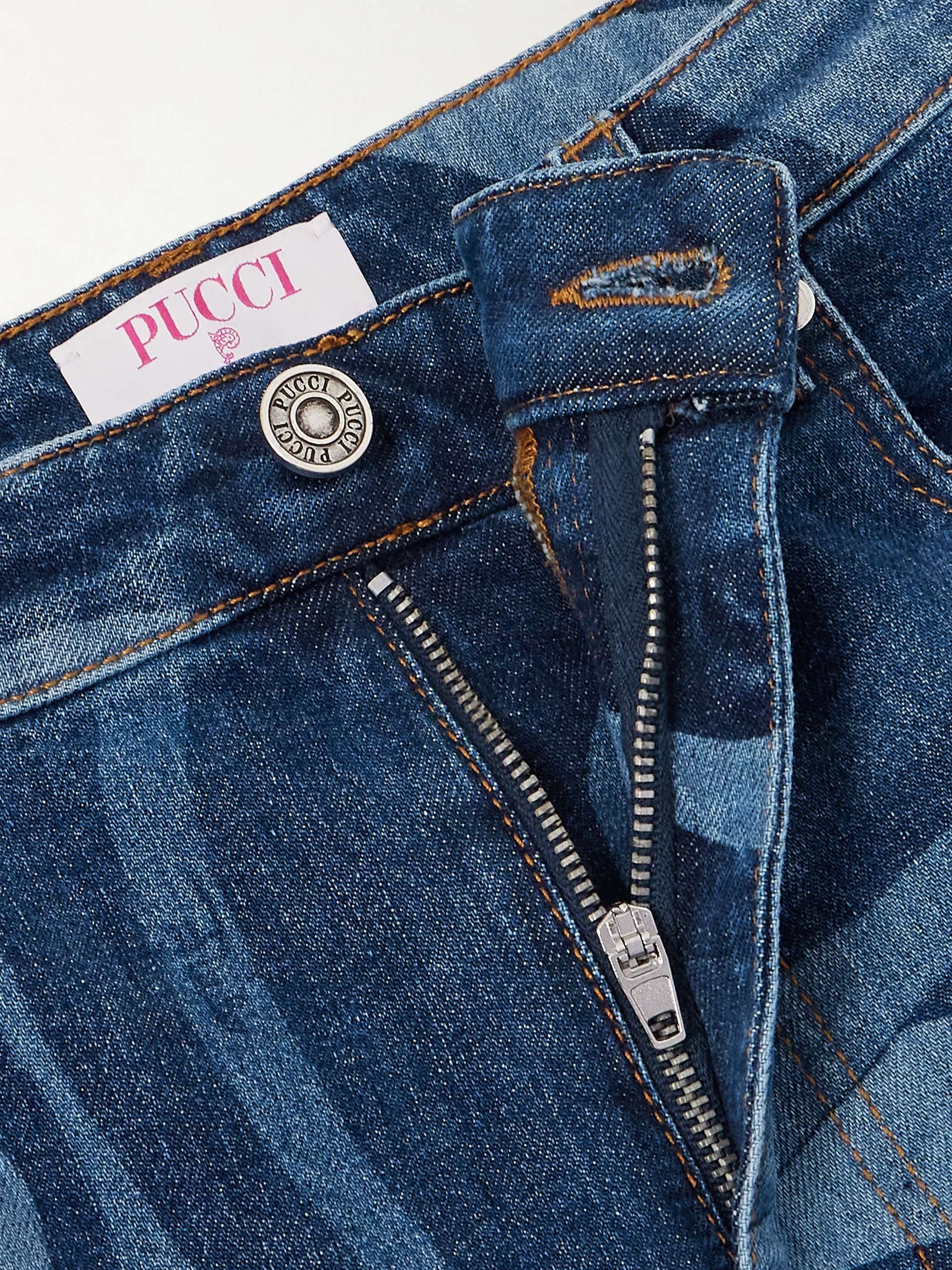 Printed high-rise straight-leg jeans view