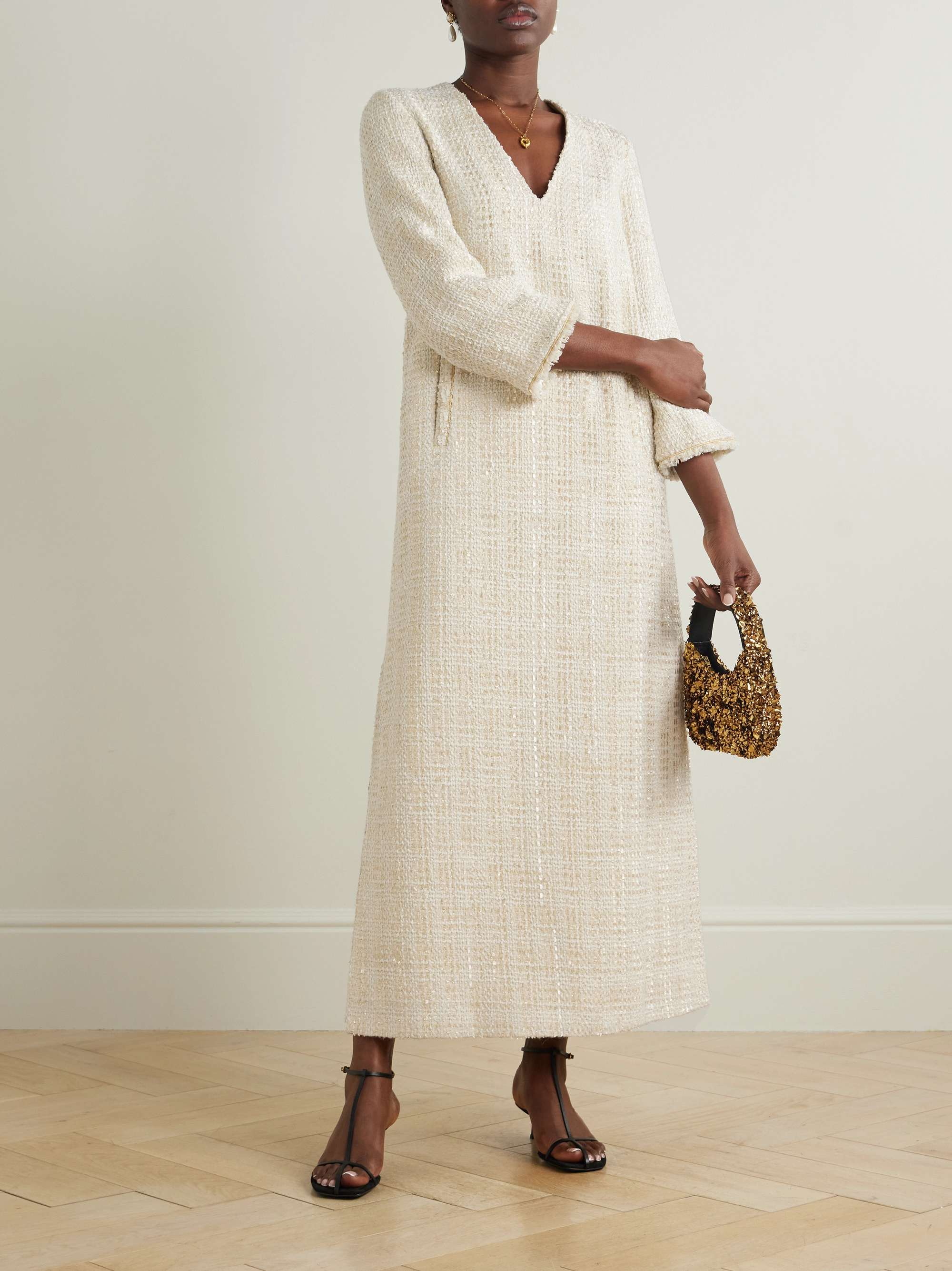 Eponine metallic tweed maxi dress view