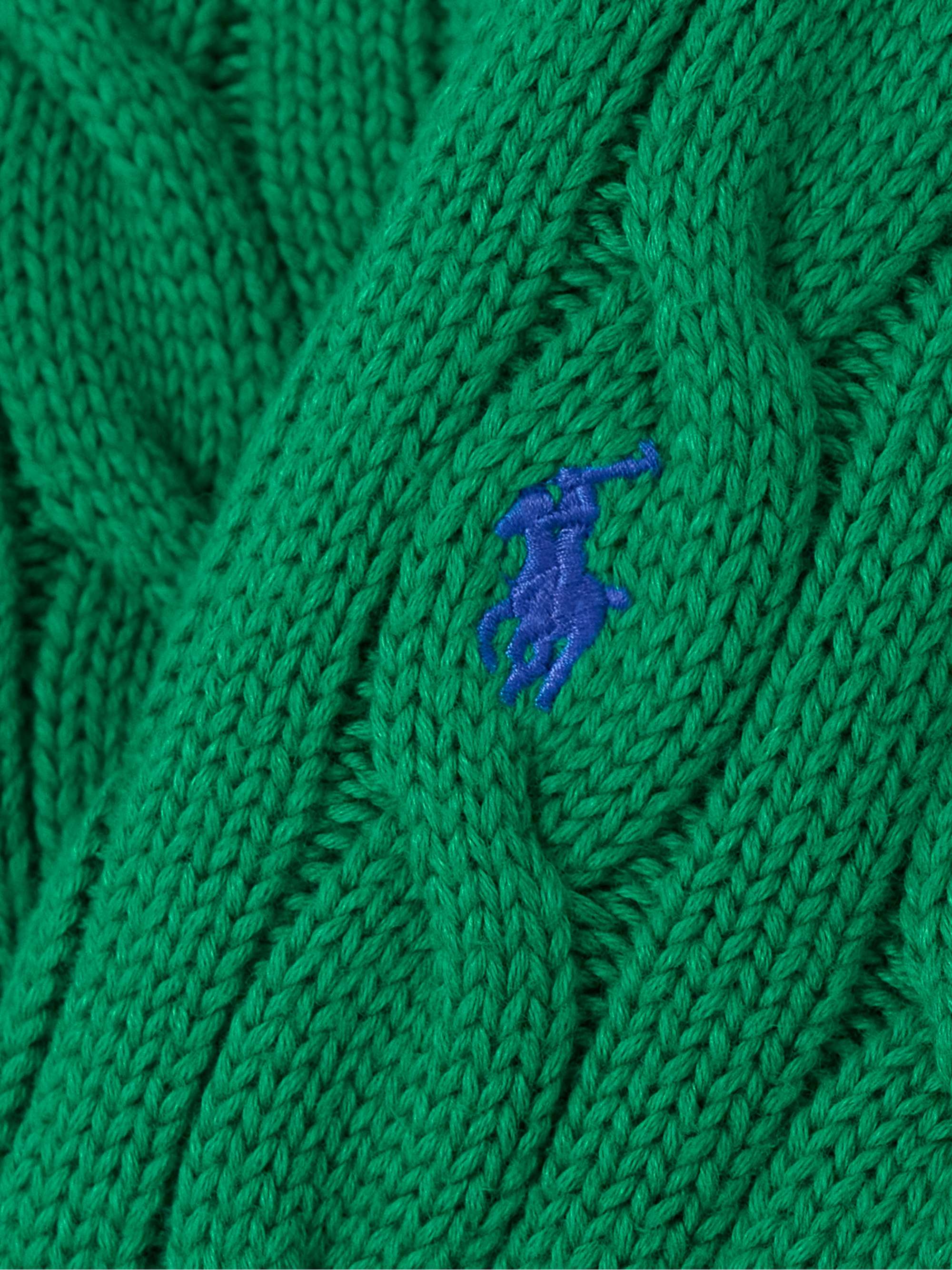 Embroidered cable-knit cotton cardigan view