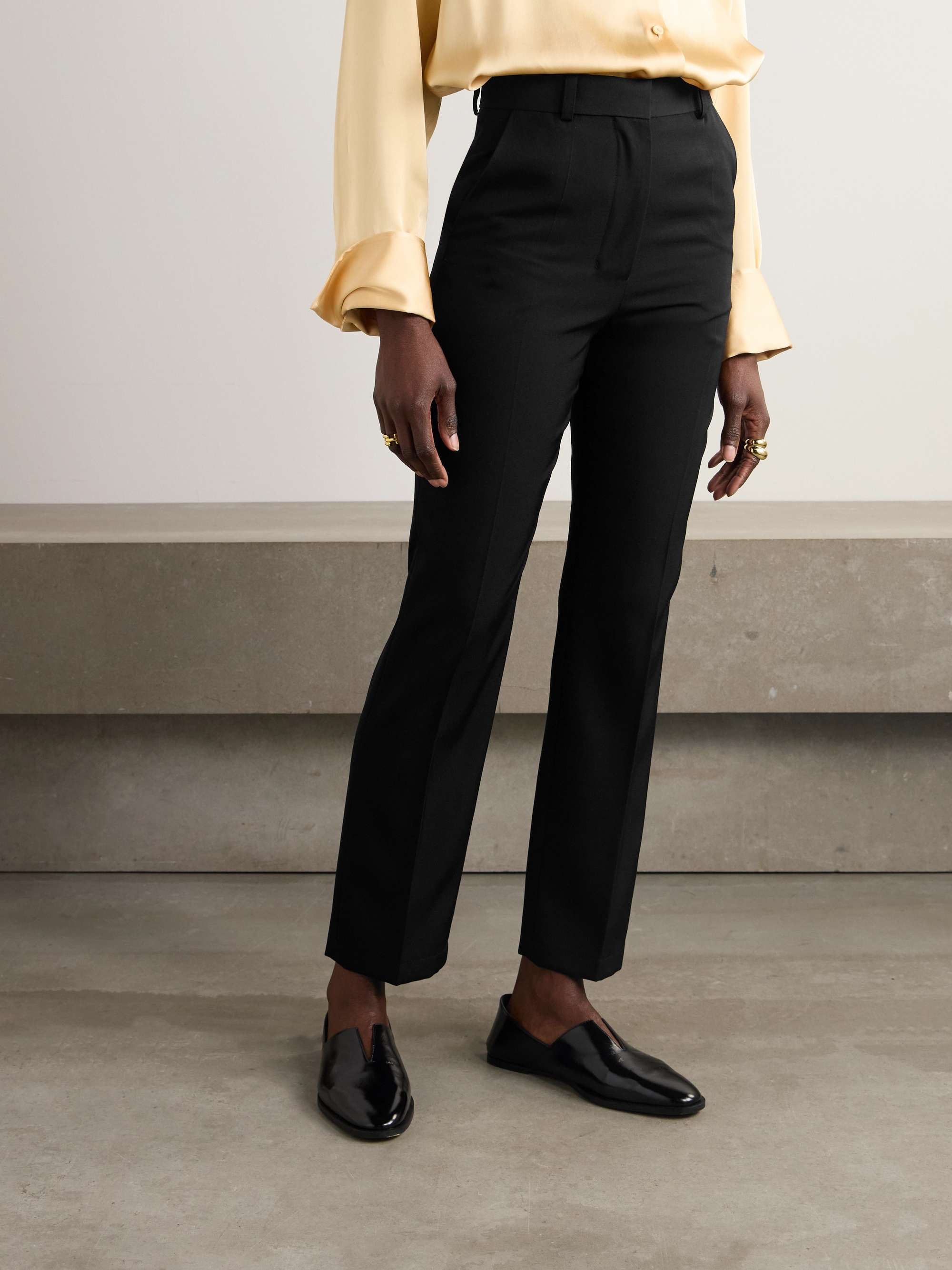 Norma wool-twill straight-leg pants view