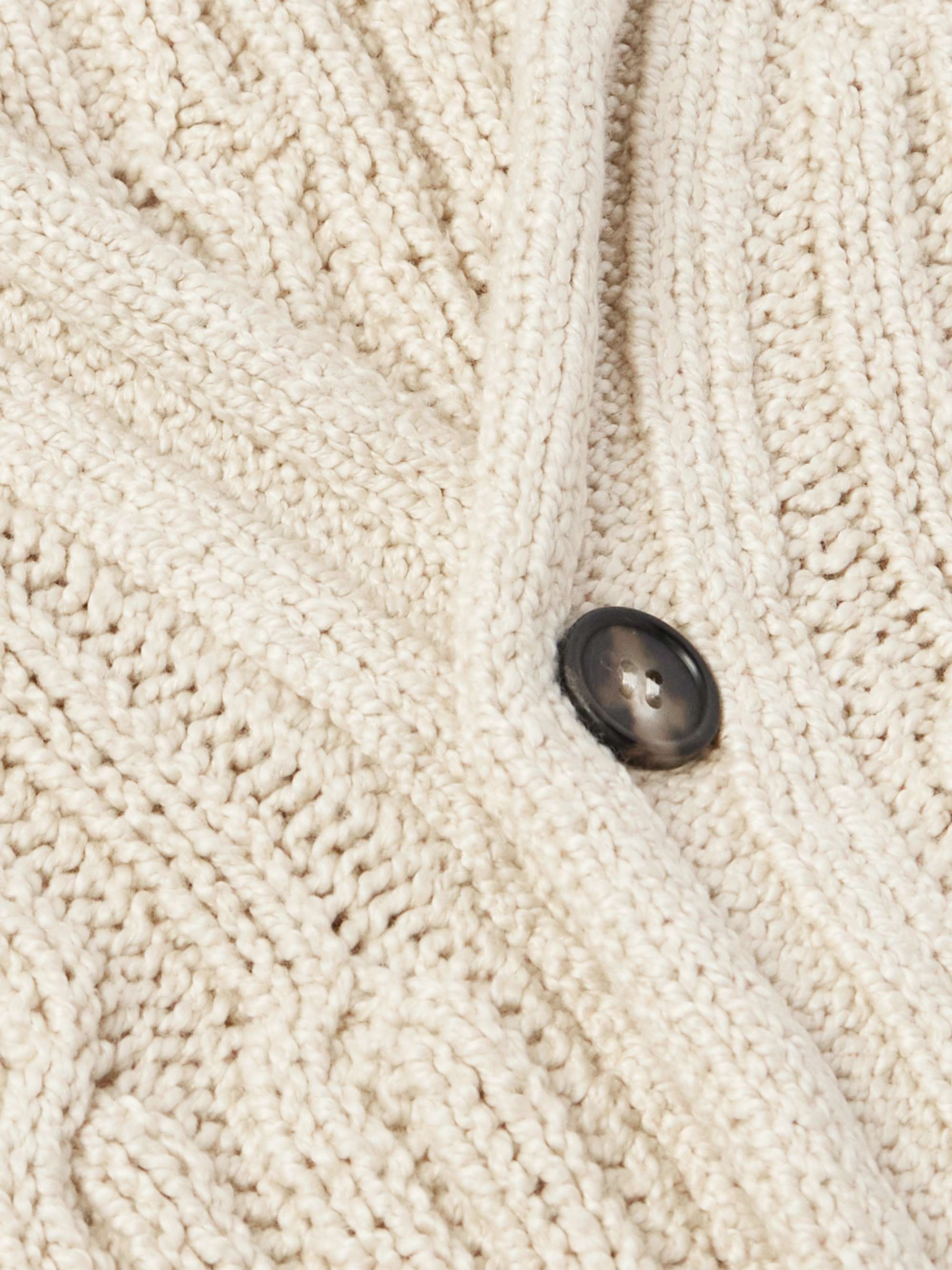 Slim-Fit Cable-Knit Cotton Cardigan view