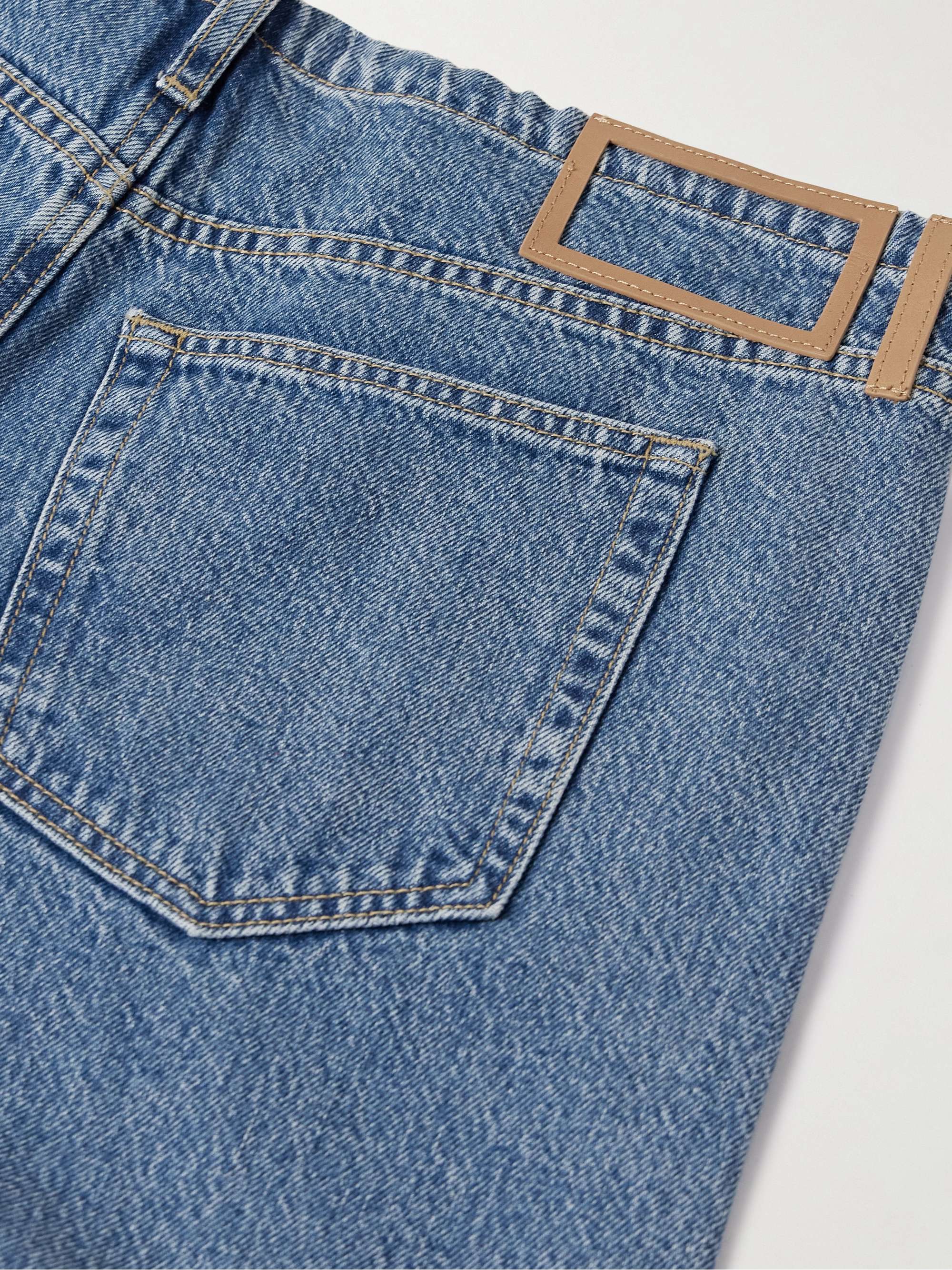 Jenny Drawstring organic mid-rise wide-leg jeans view