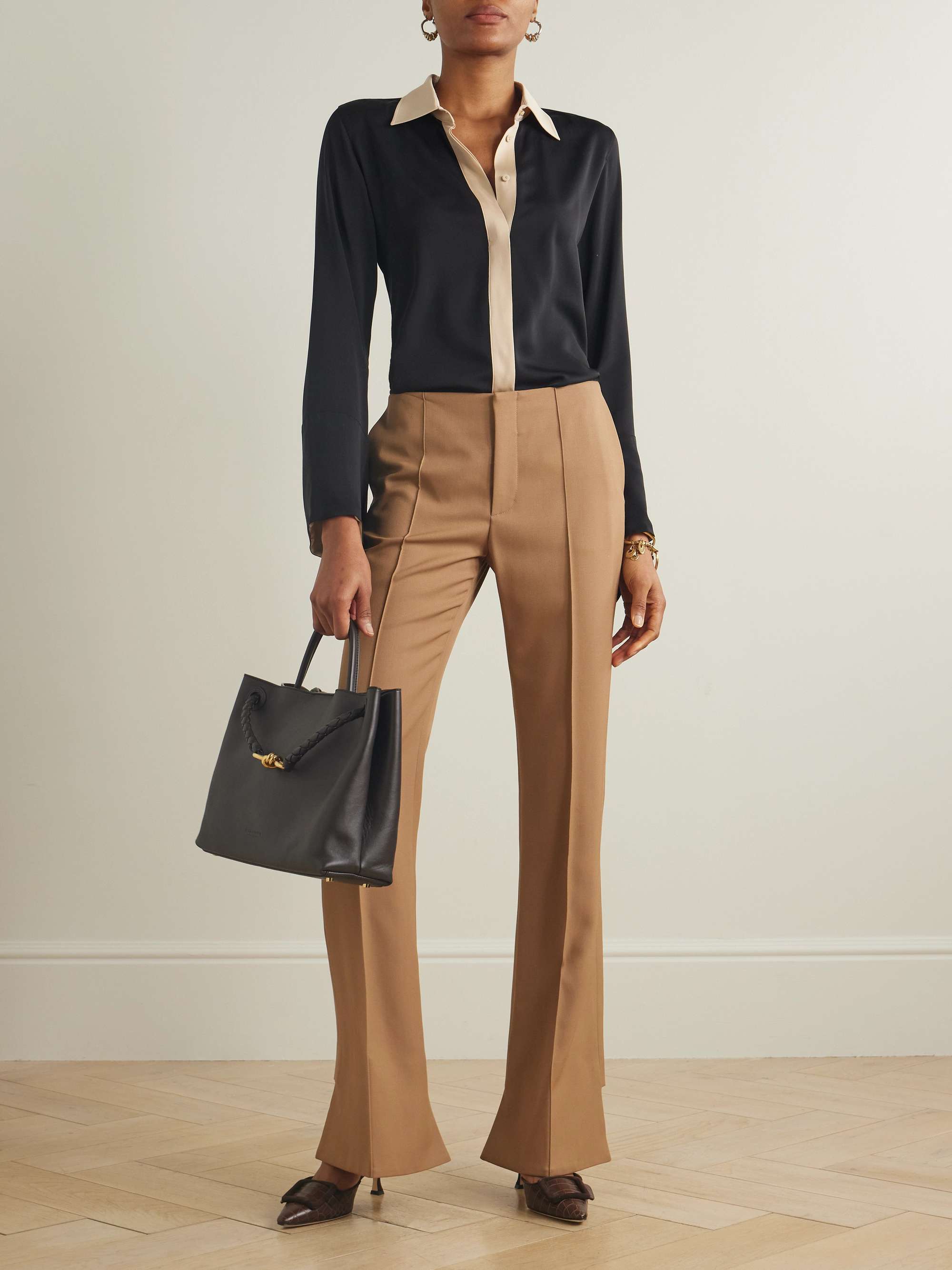 Pio two-tone silk shirt view