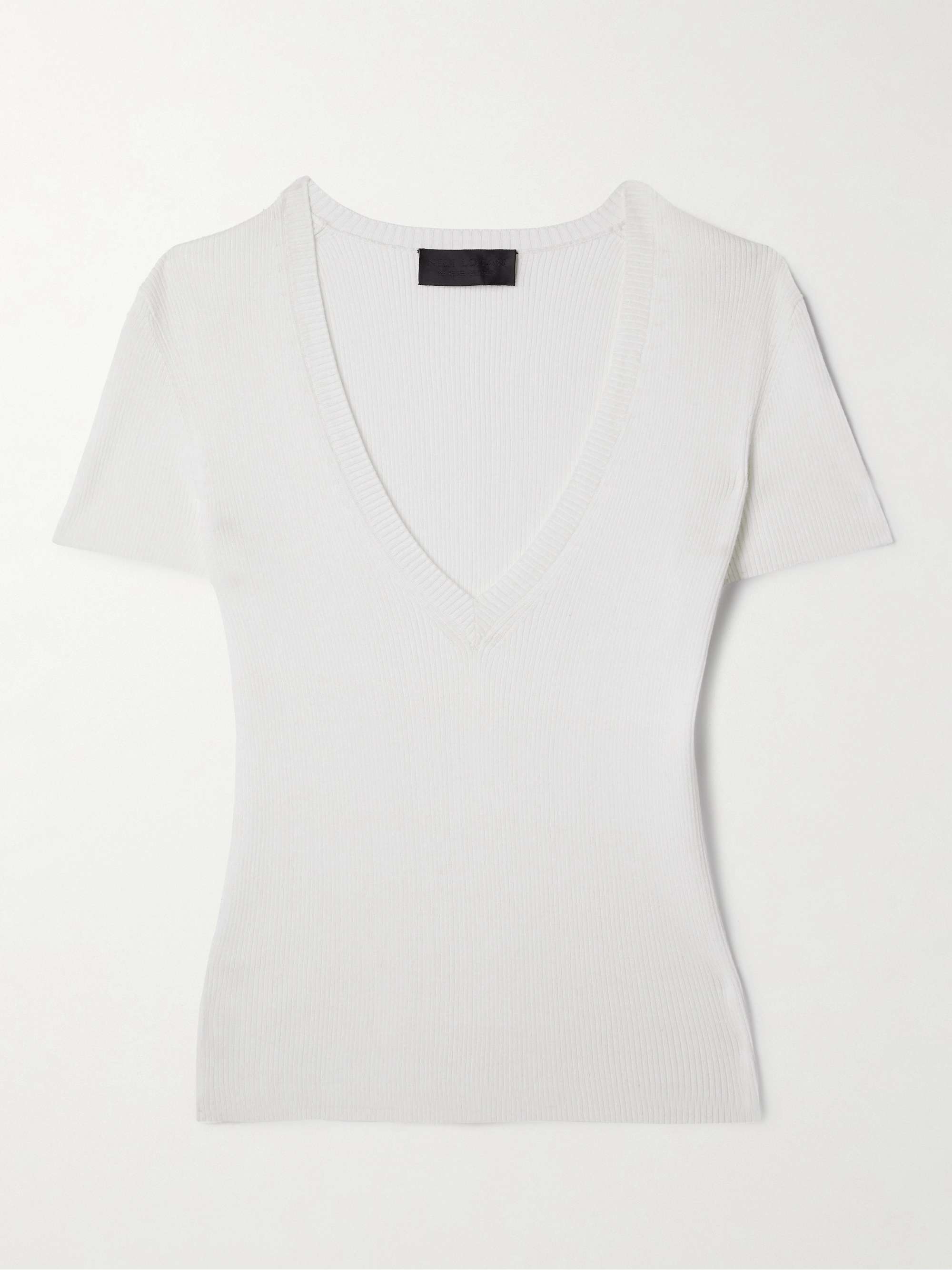 Italia ribbed cotton-jersey T-shirt view