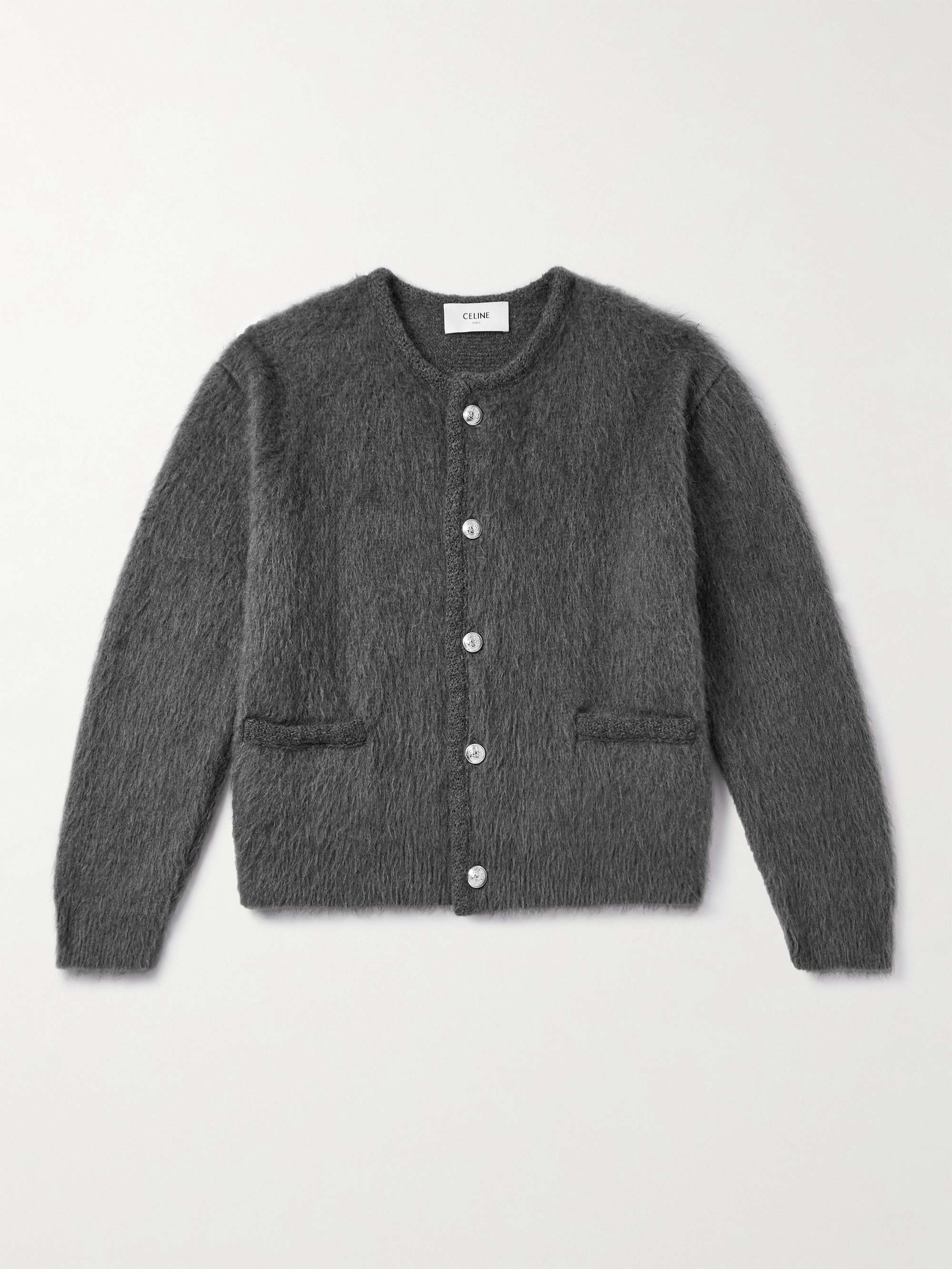 Brushed Mohair-Blend Cardigan view