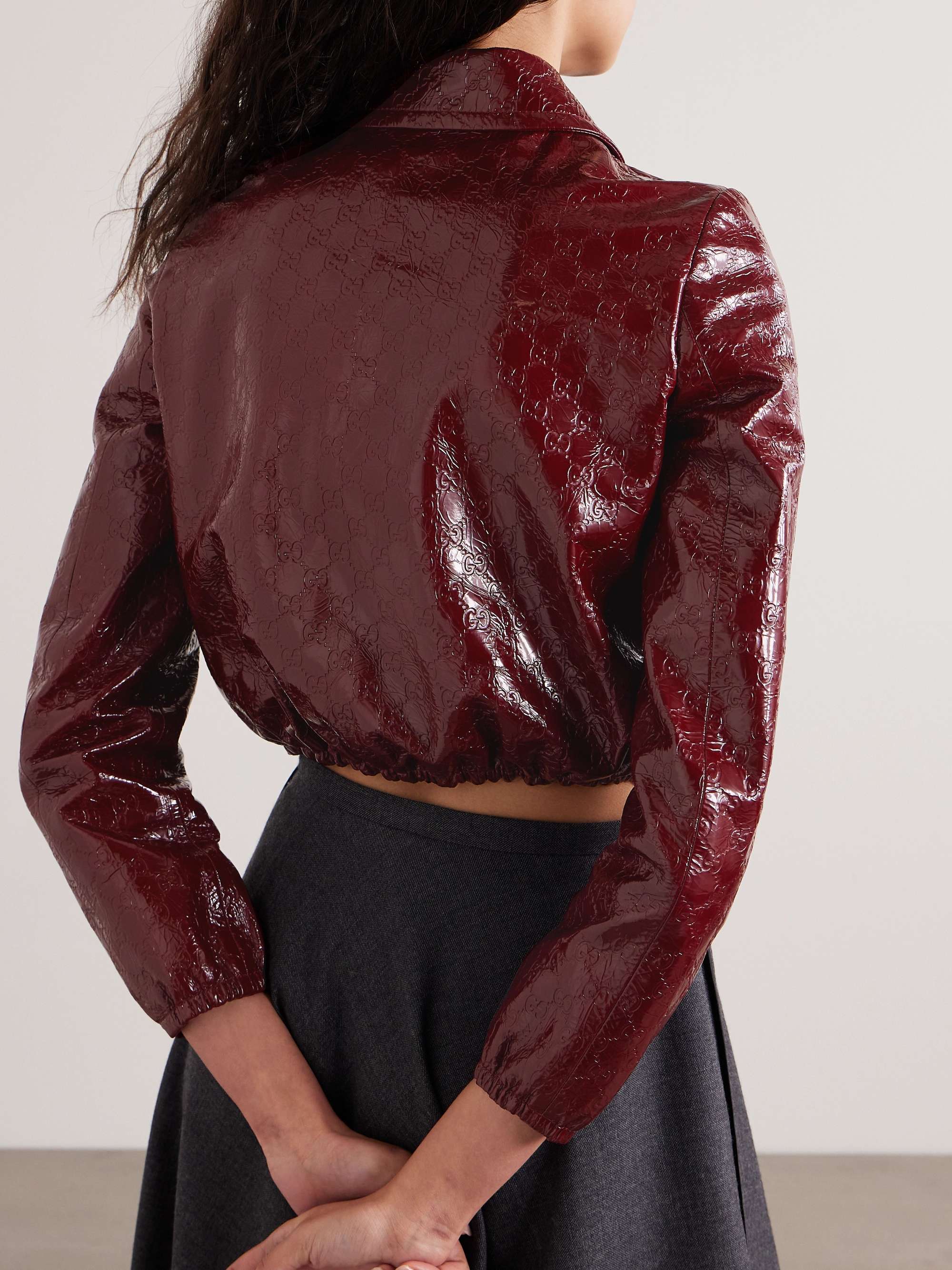 Debossed patent-leather jacket view