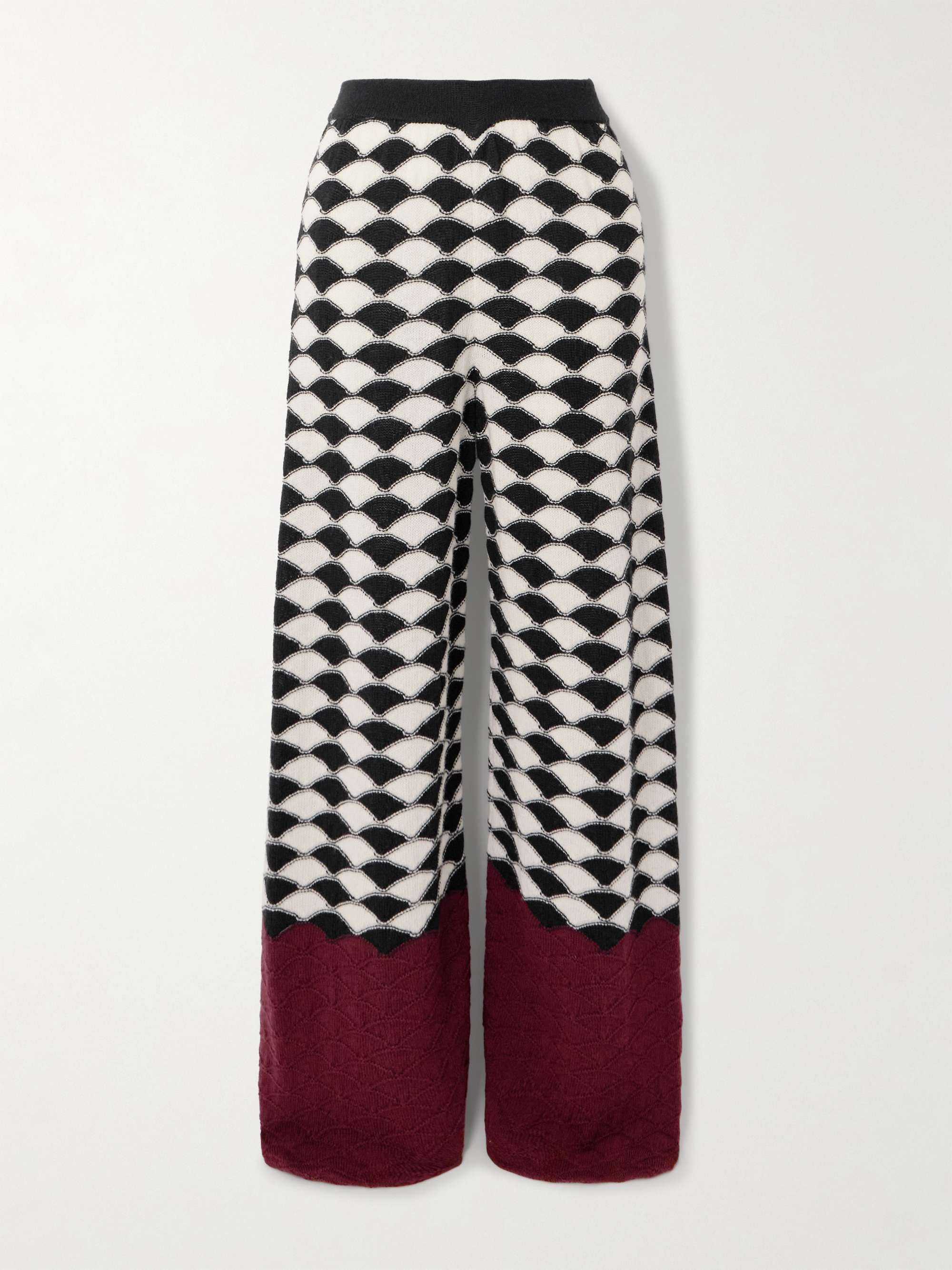 Wool-jacquard wide-leg pants view